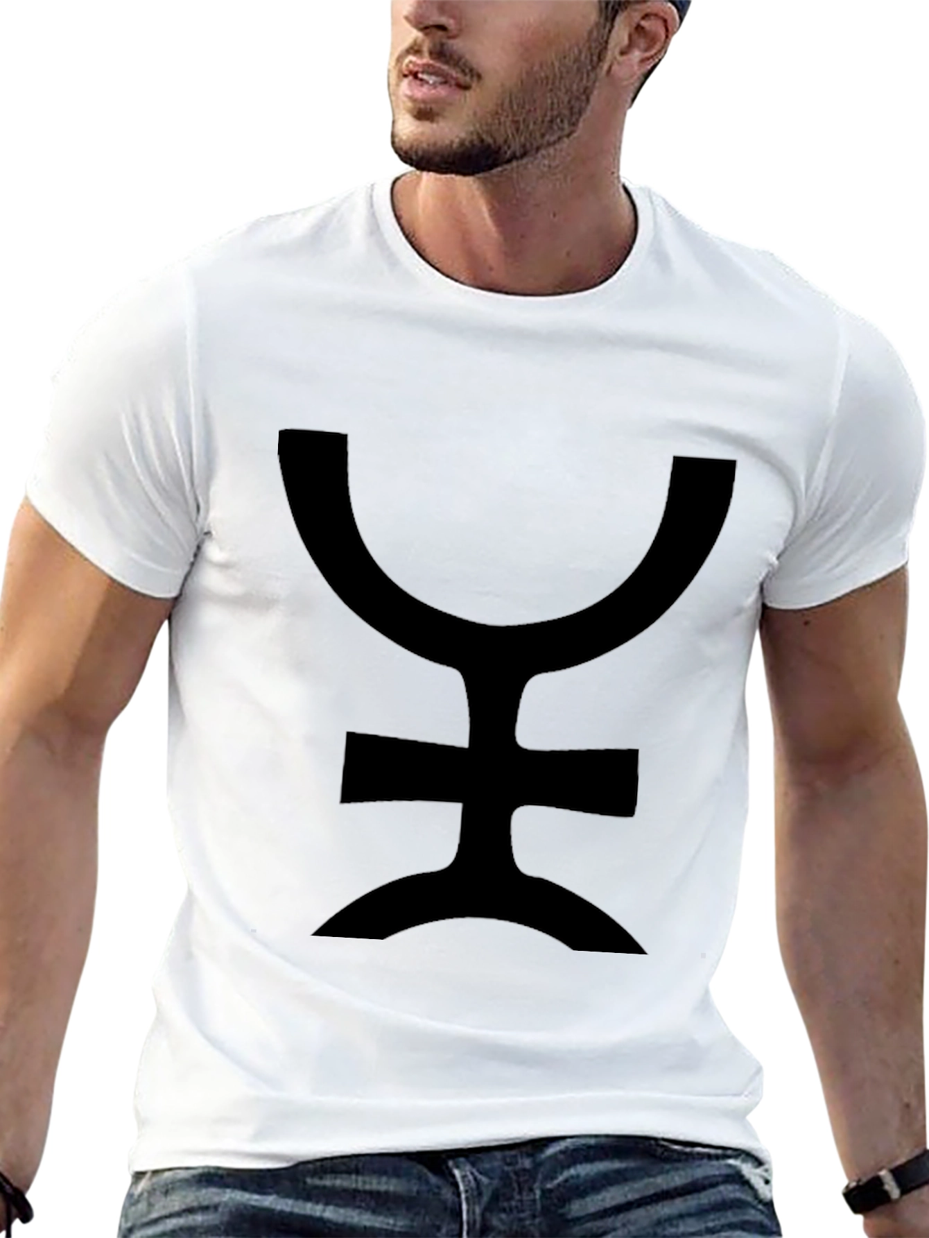 Unique Symbol Graphic Print Black T-Shirt