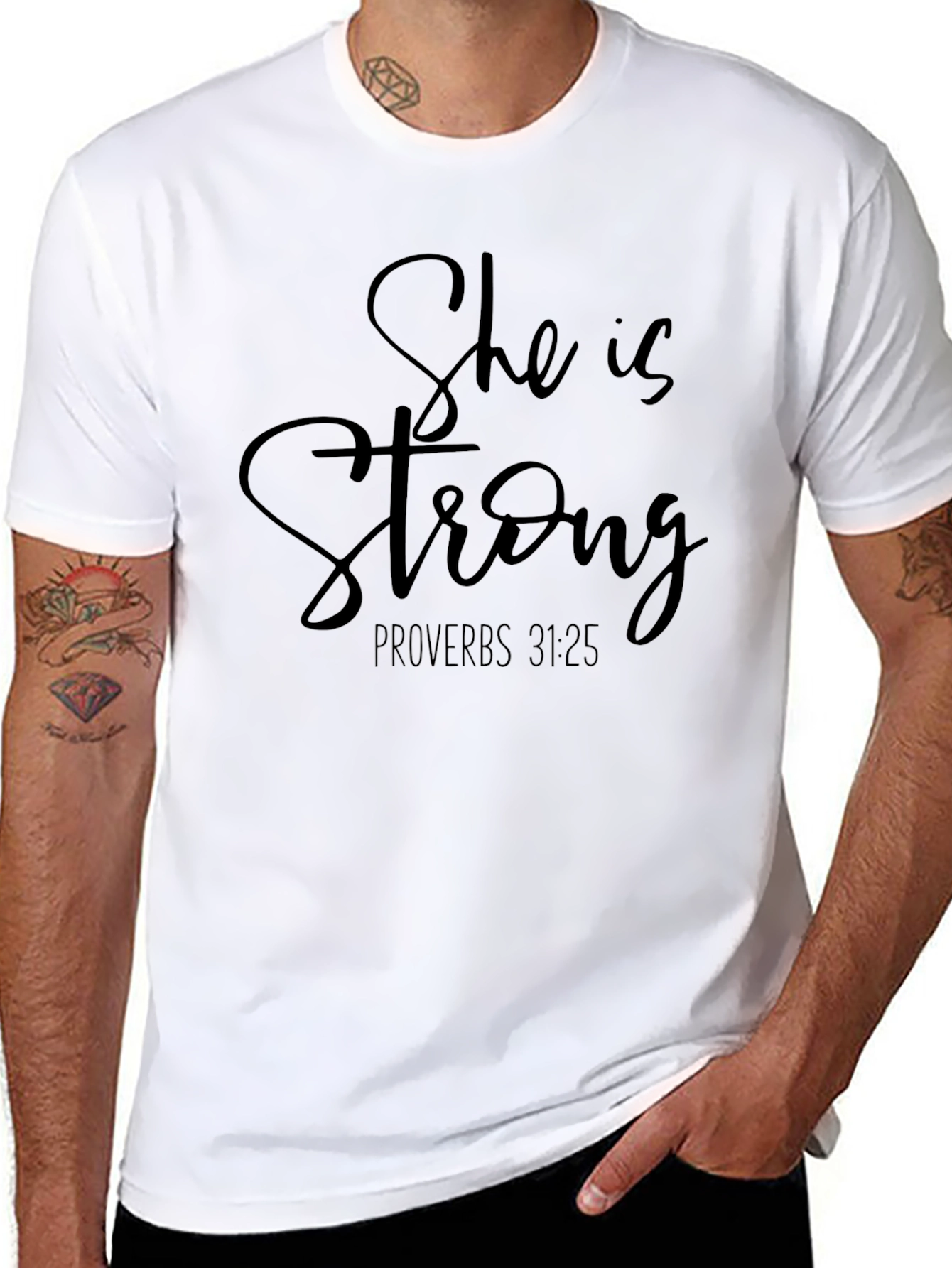 She is Strong T-Shirt Proverbs 31:25 Christian Tee