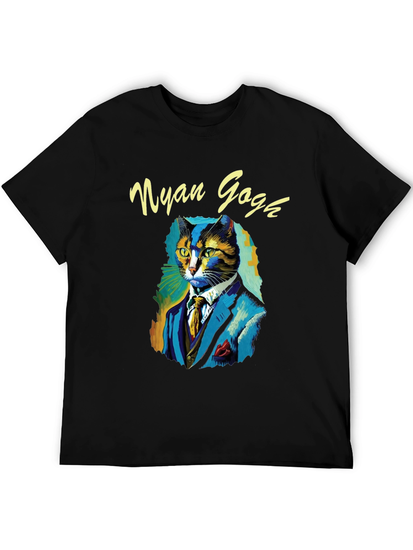 Nyan Gogh T-Shirt - Artistic Cat Portrait Tee