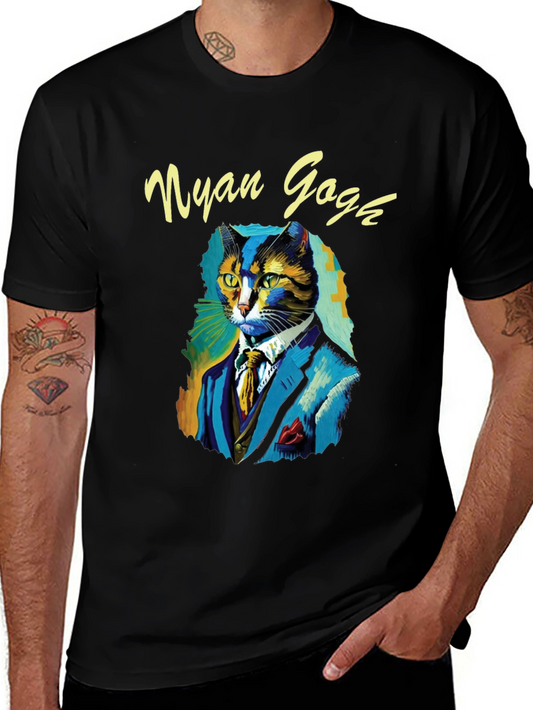 Nyan Gogh T-Shirt - Artistic Cat Portrait Tee