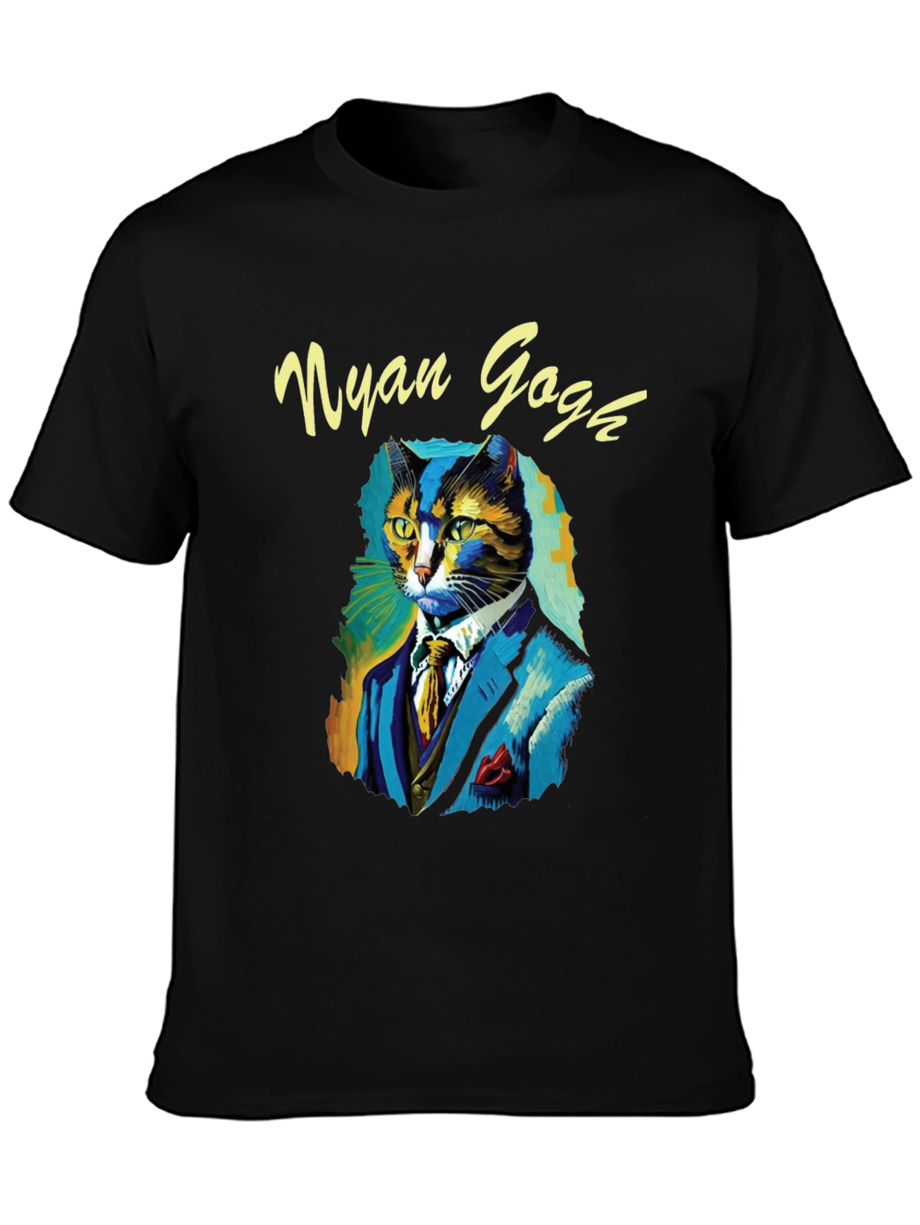 Nyan Gogh T-Shirt - Artistic Cat Portrait Tee