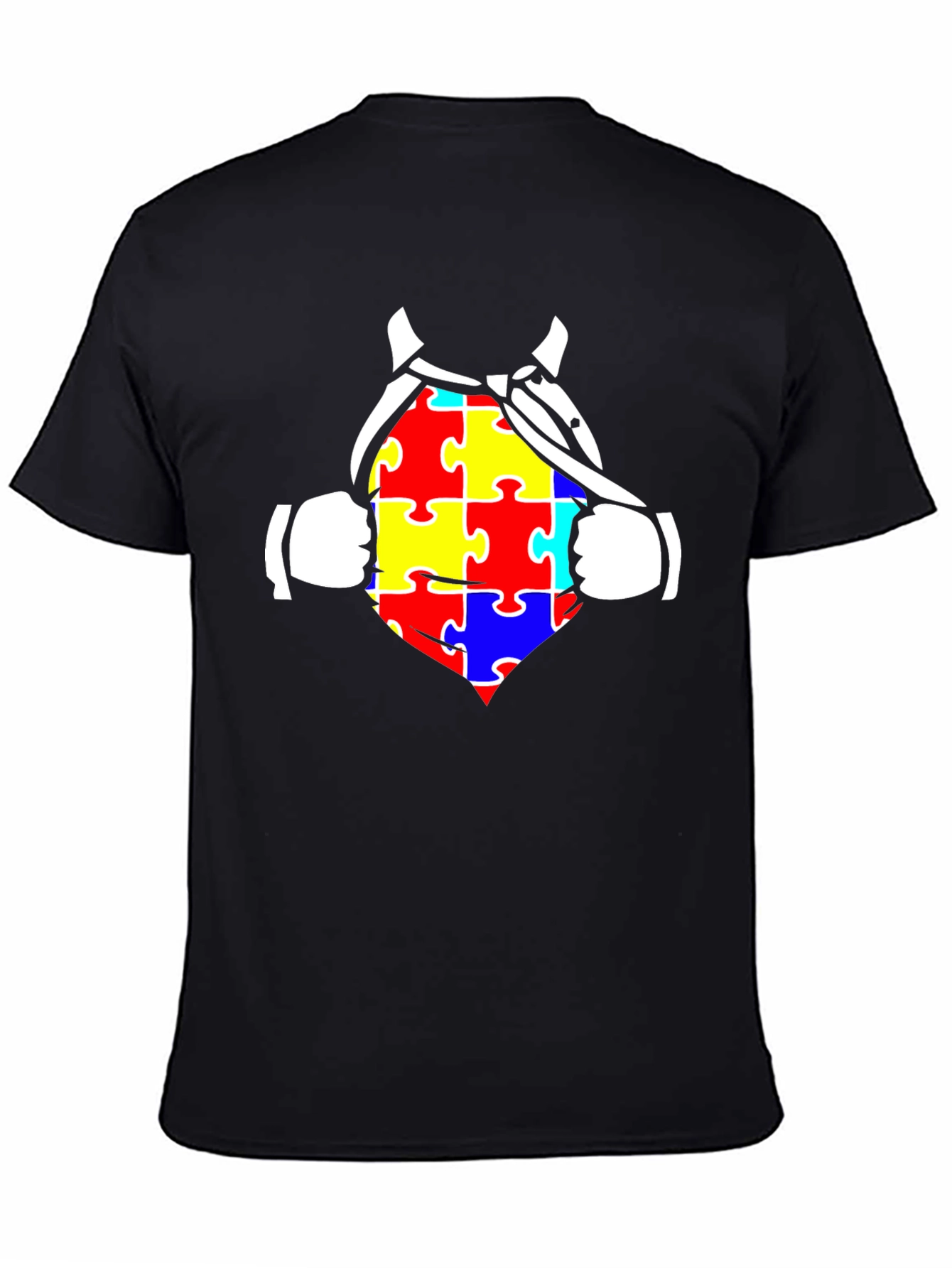 Autism Awareness Superhero Tee - Black