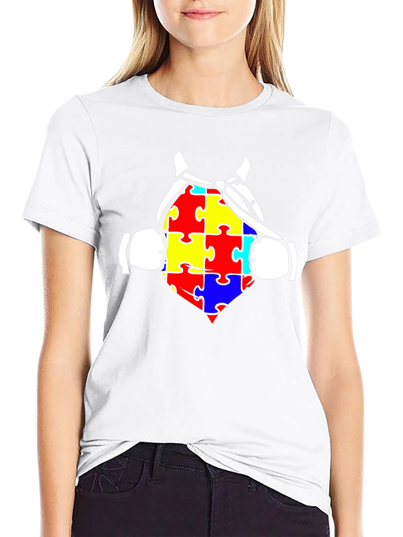 Autism Awareness Superhero Tee - Black