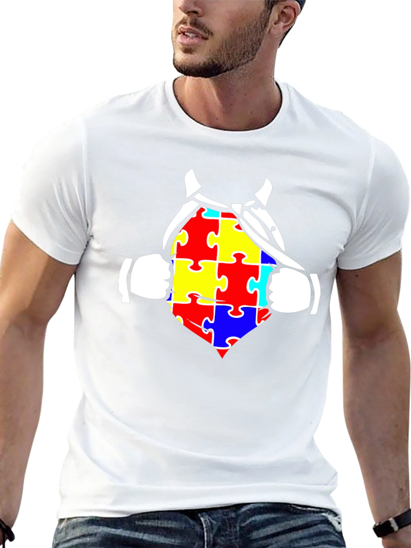 Autism Awareness Superhero Tee - Black