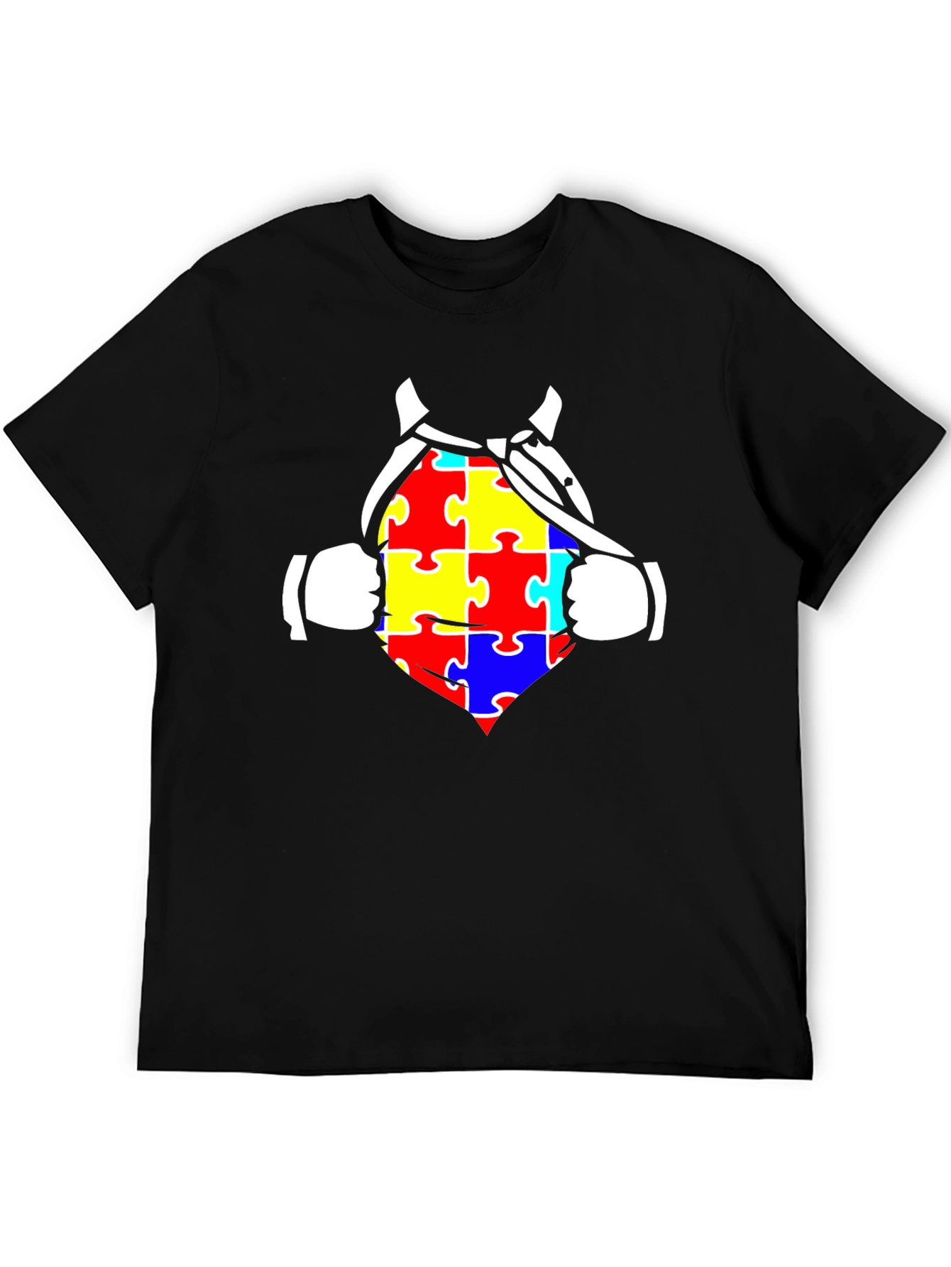 Autism Awareness Superhero Tee - Black