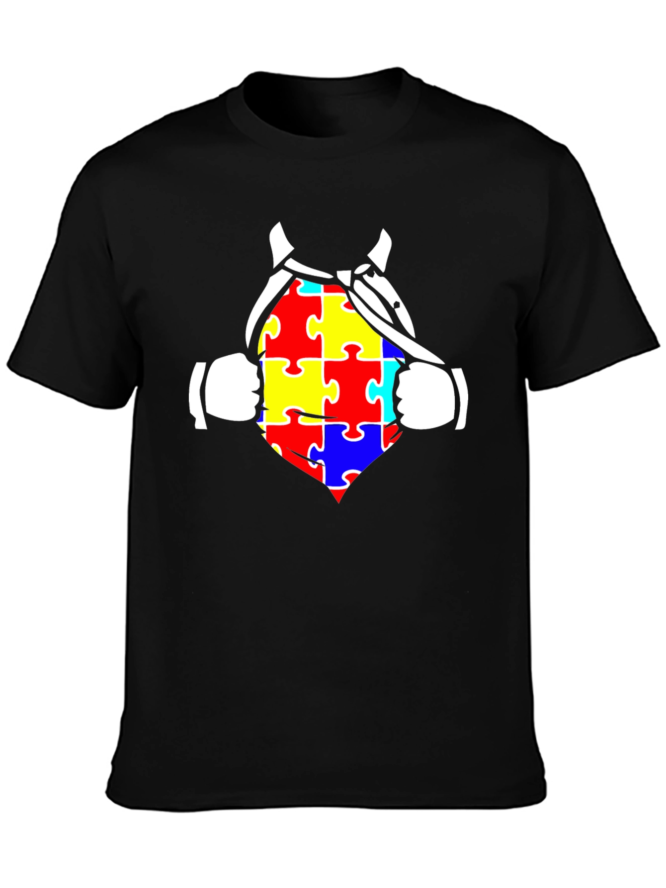 Autism Awareness Superhero Tee - Black