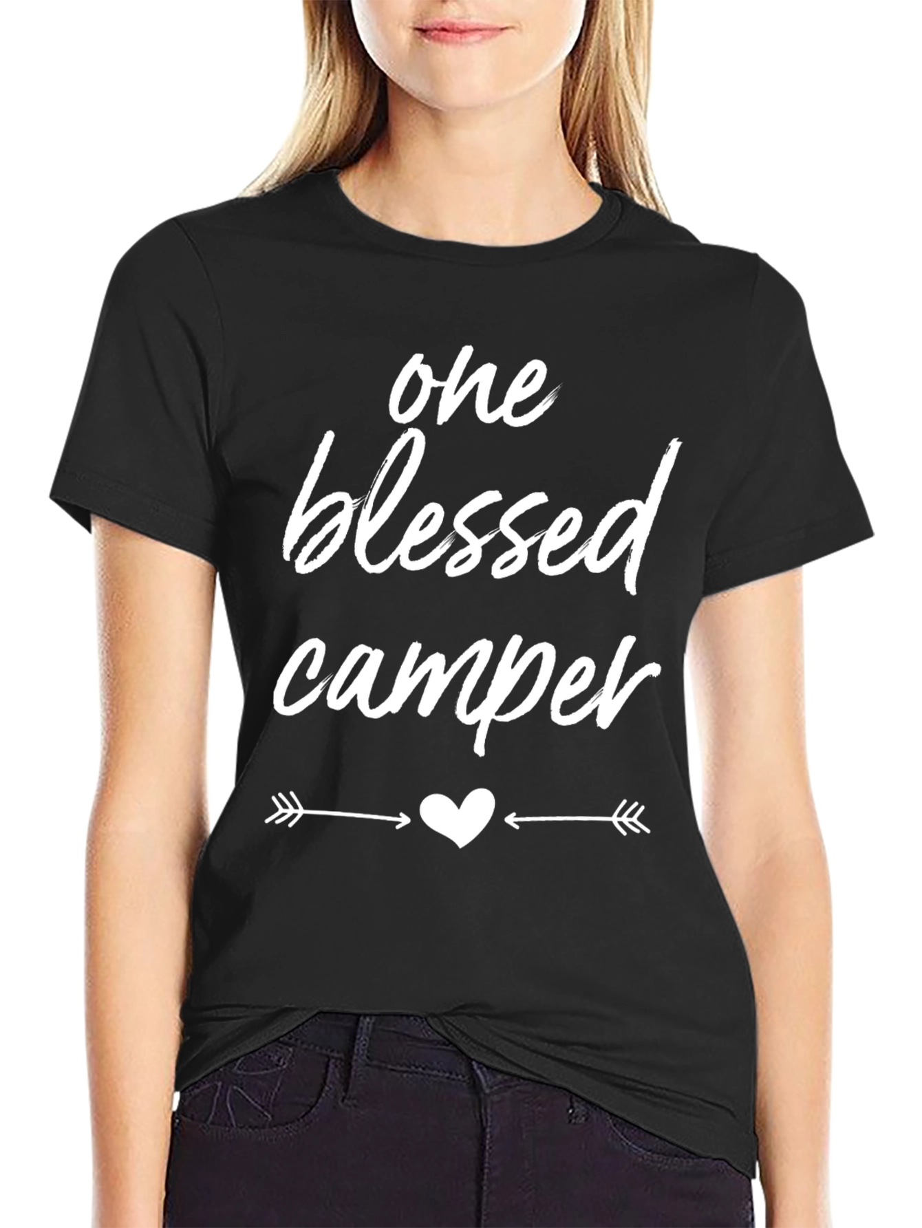 One Blessed Camper Graphic Tee - Black T-Shirt
