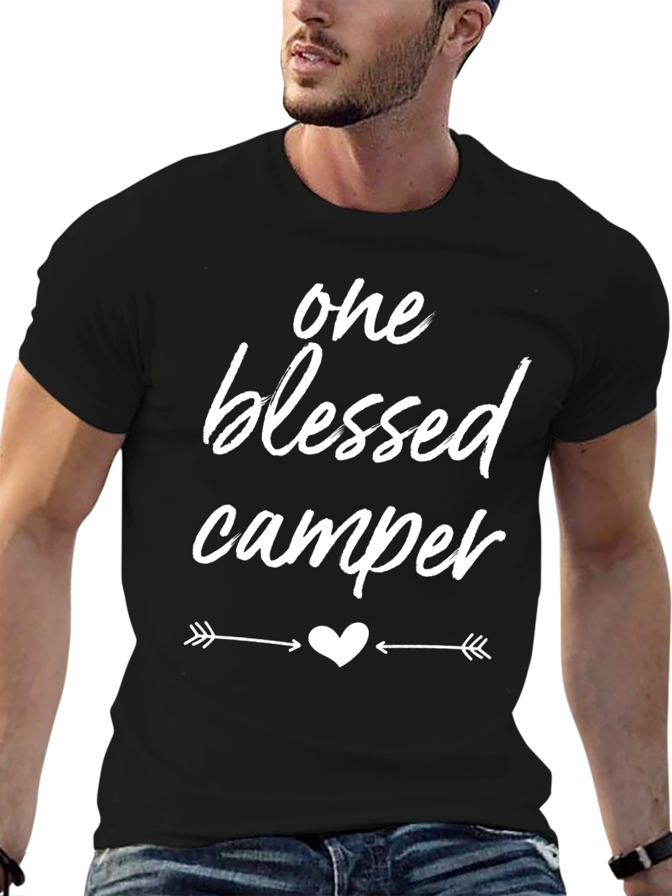 One Blessed Camper Graphic Tee - Black T-Shirt