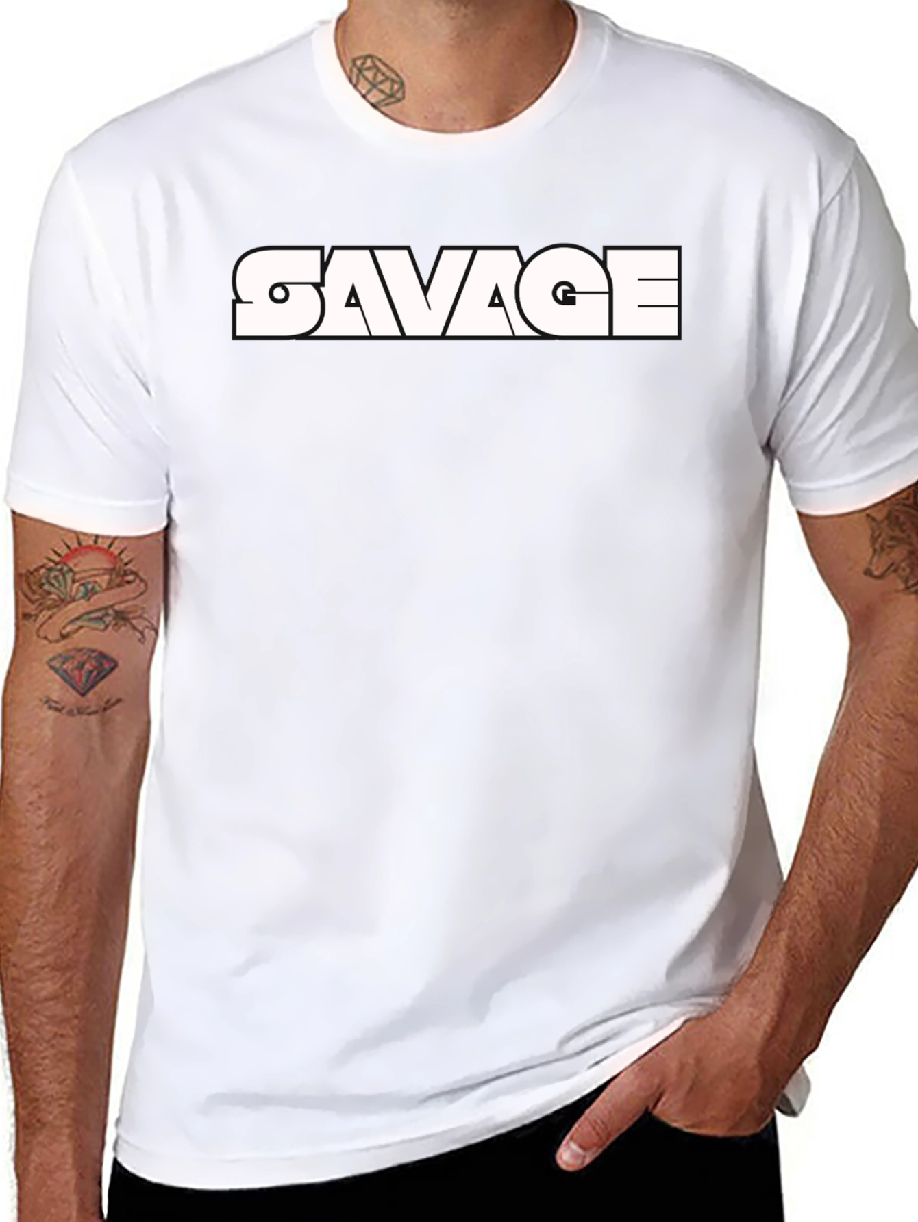 Savage Graphic Print Black T-Shirt