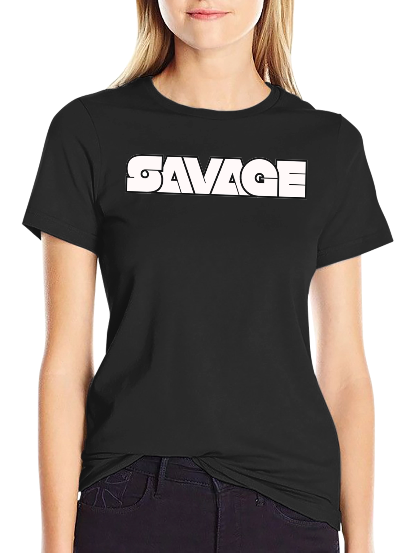Savage Graphic Print Black T-Shirt