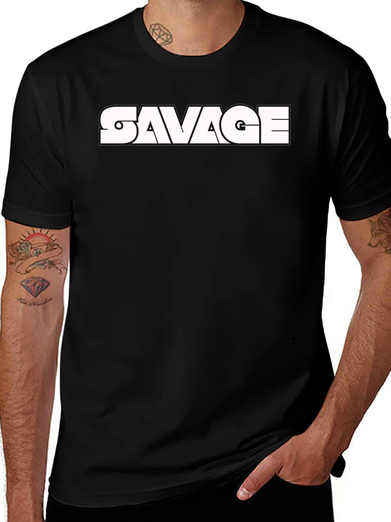 Savage Graphic Print Black T-Shirt
