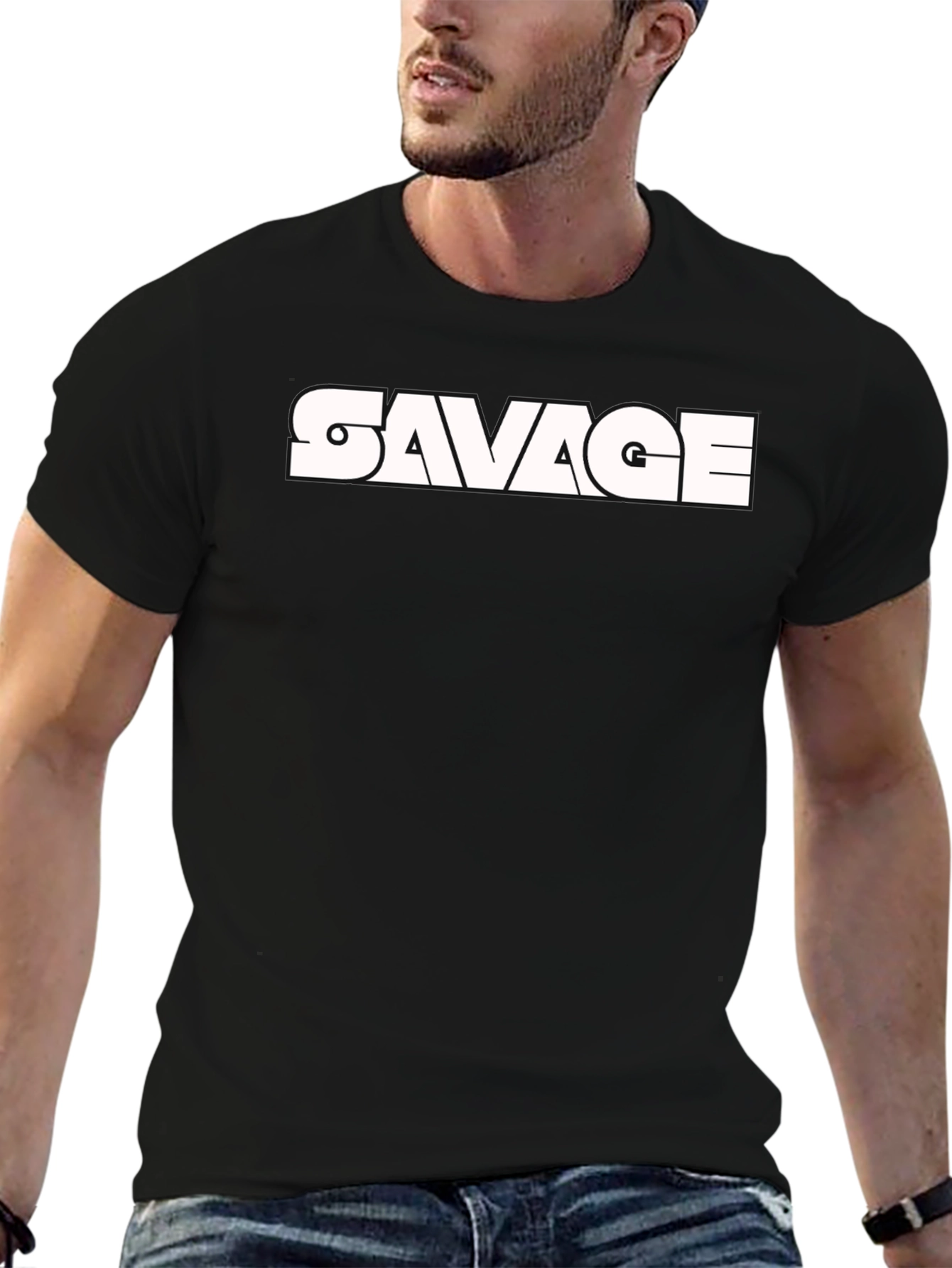 Savage Graphic Print Black T-Shirt