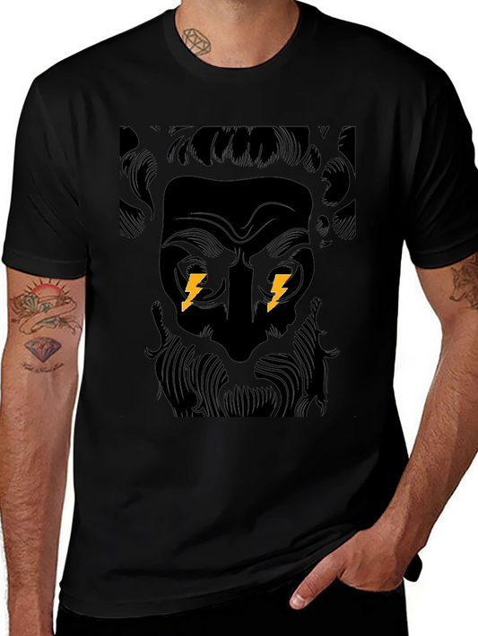 Zeus Bolt Black Graphic Tee - Powerful Design