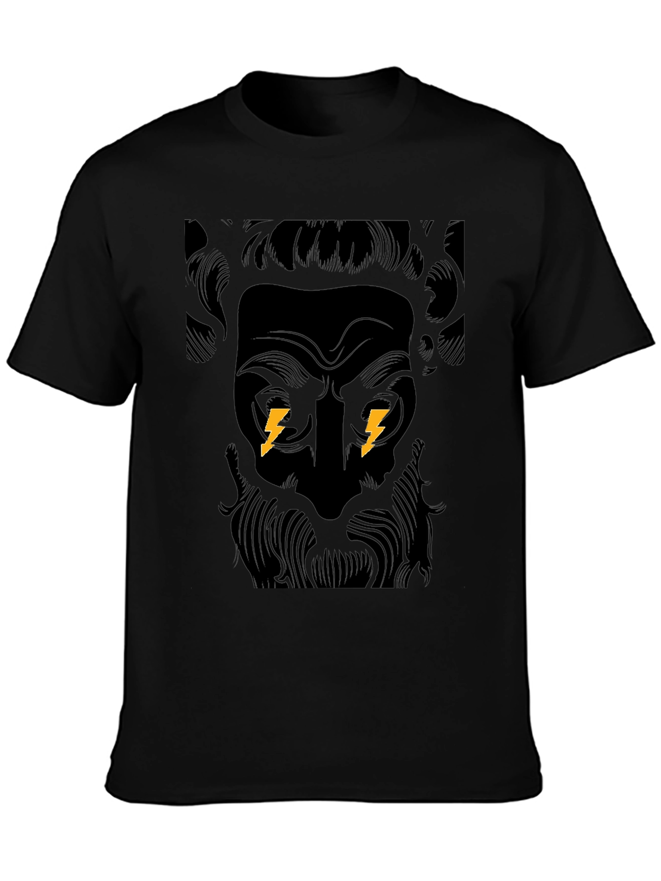 Zeus Bolt Black Graphic Tee - Powerful Design