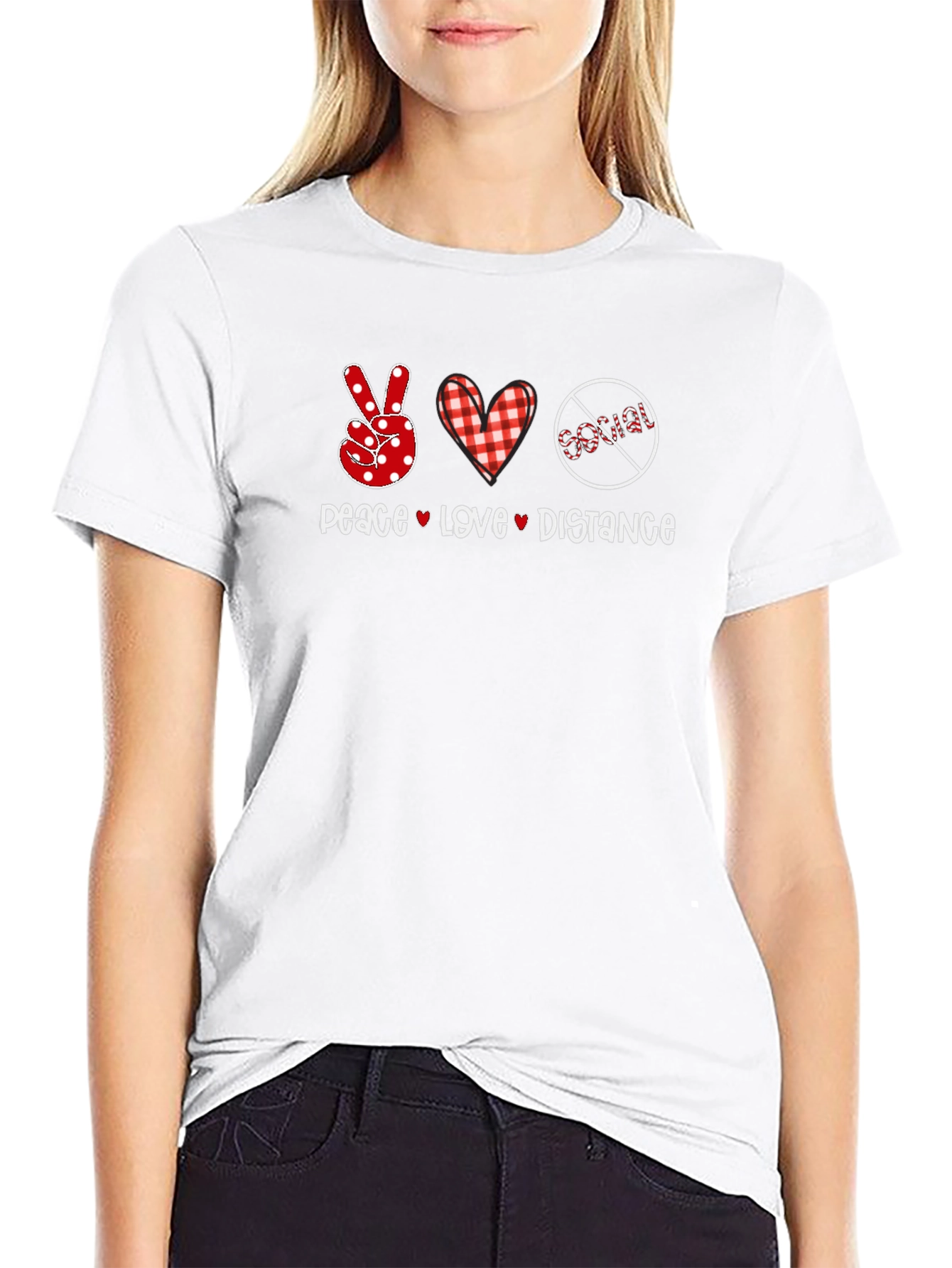 Peace Love Distance T-Shirt Social Distancing