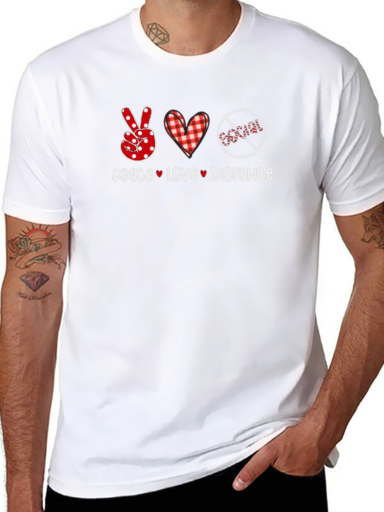 Peace Love Distance T-Shirt Social Distancing