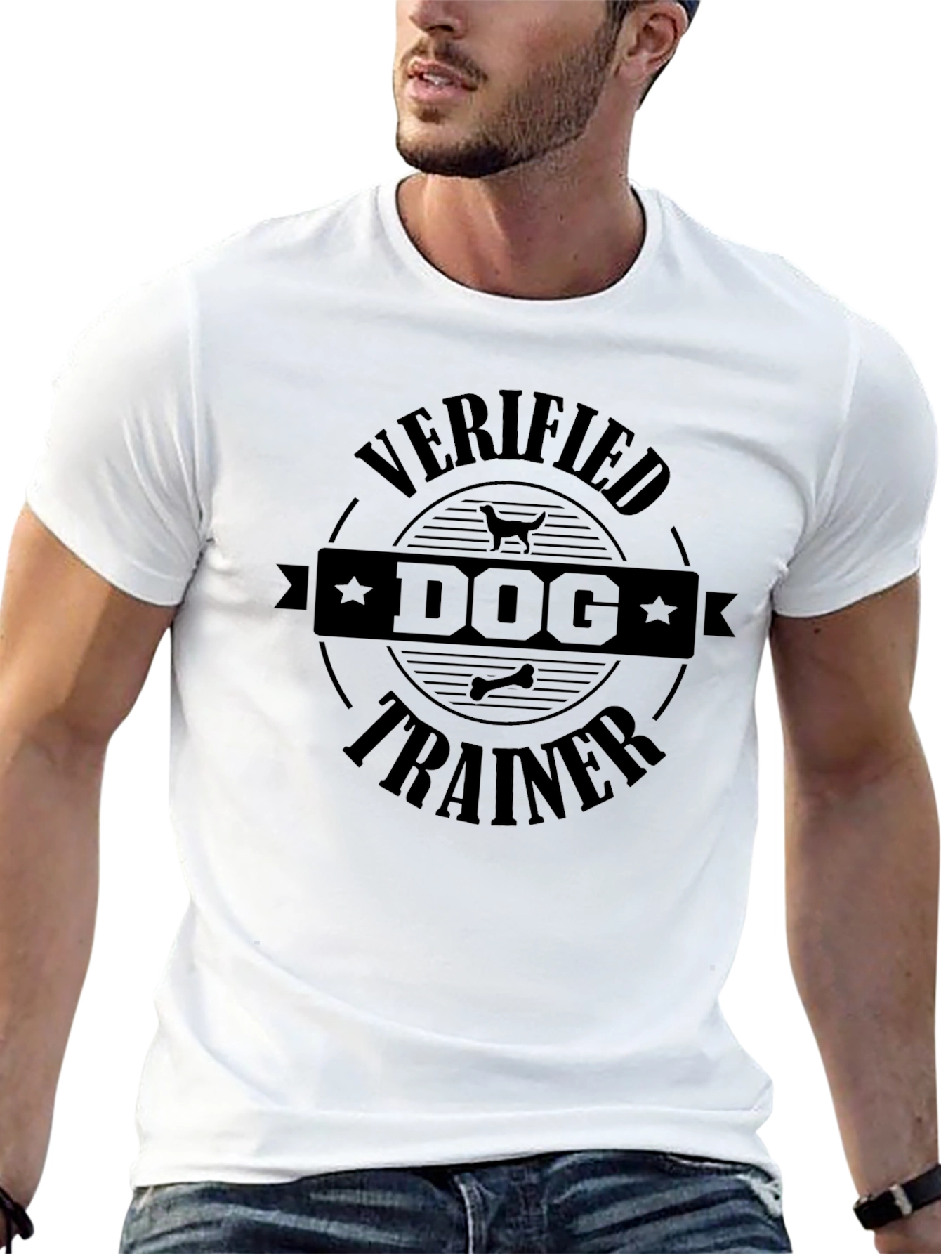 Verified Dog Trainer T-Shirt - Black Graphic Tee