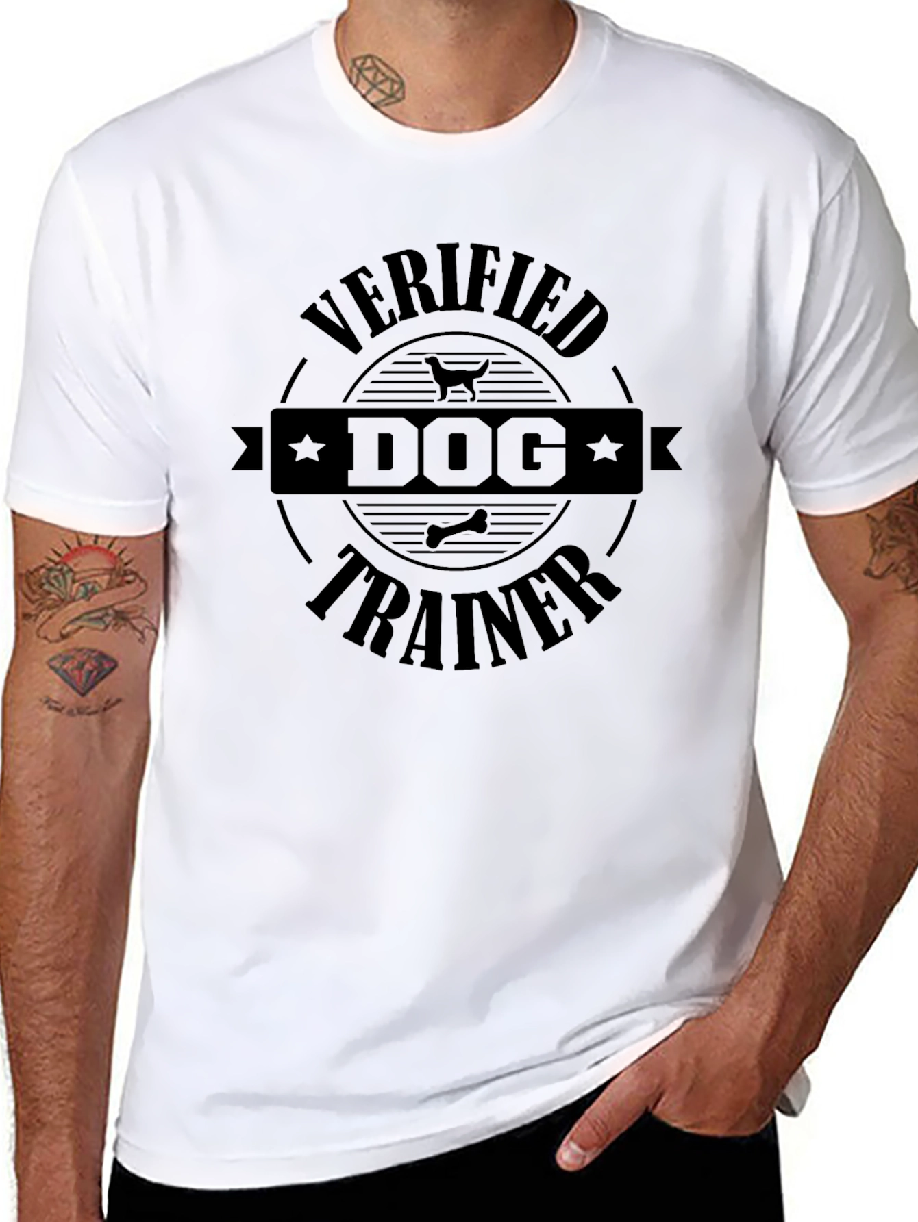Verified Dog Trainer T-Shirt - Black Graphic Tee