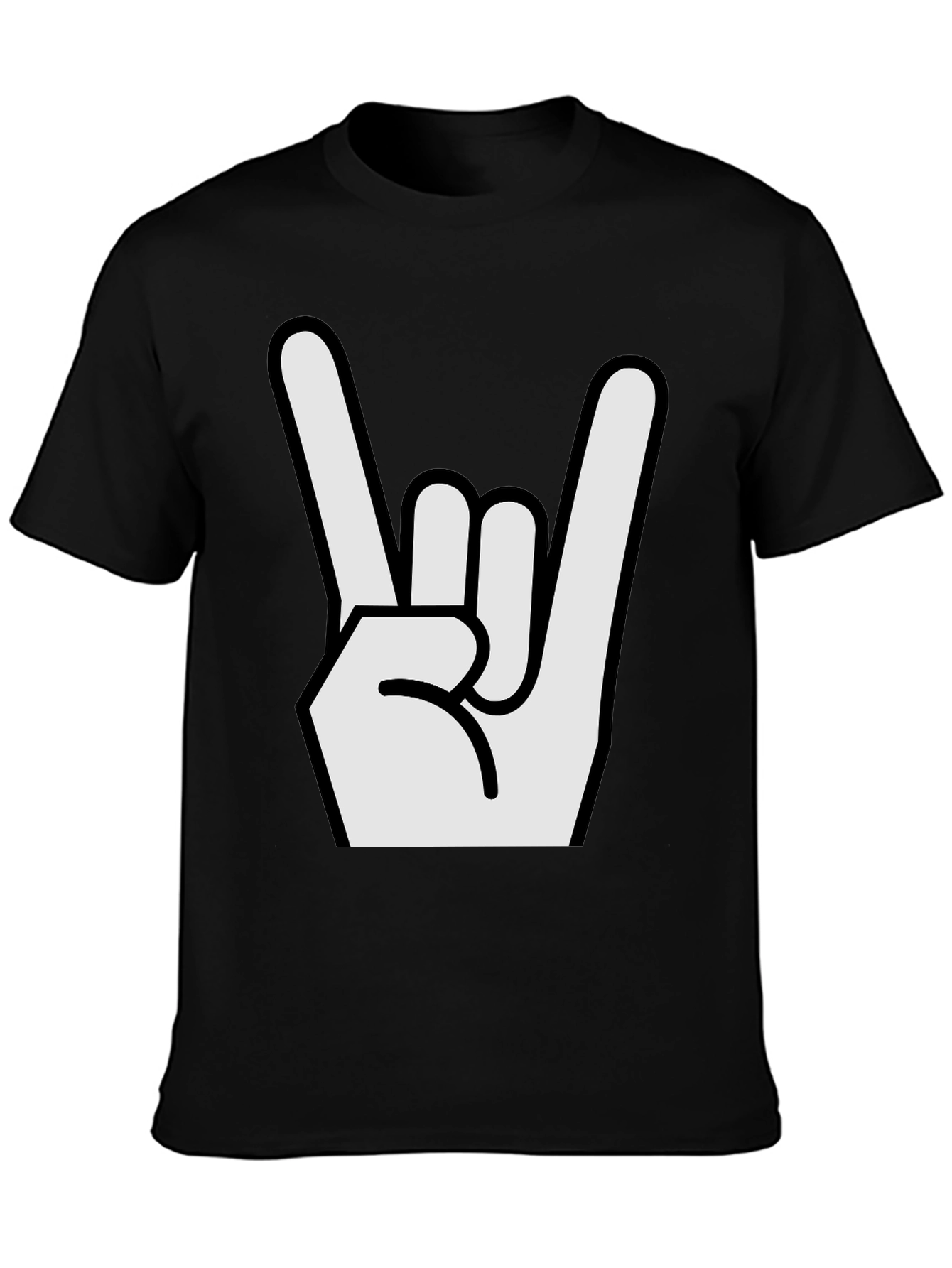 Rock On Hand Graphic Black T-Shirt
