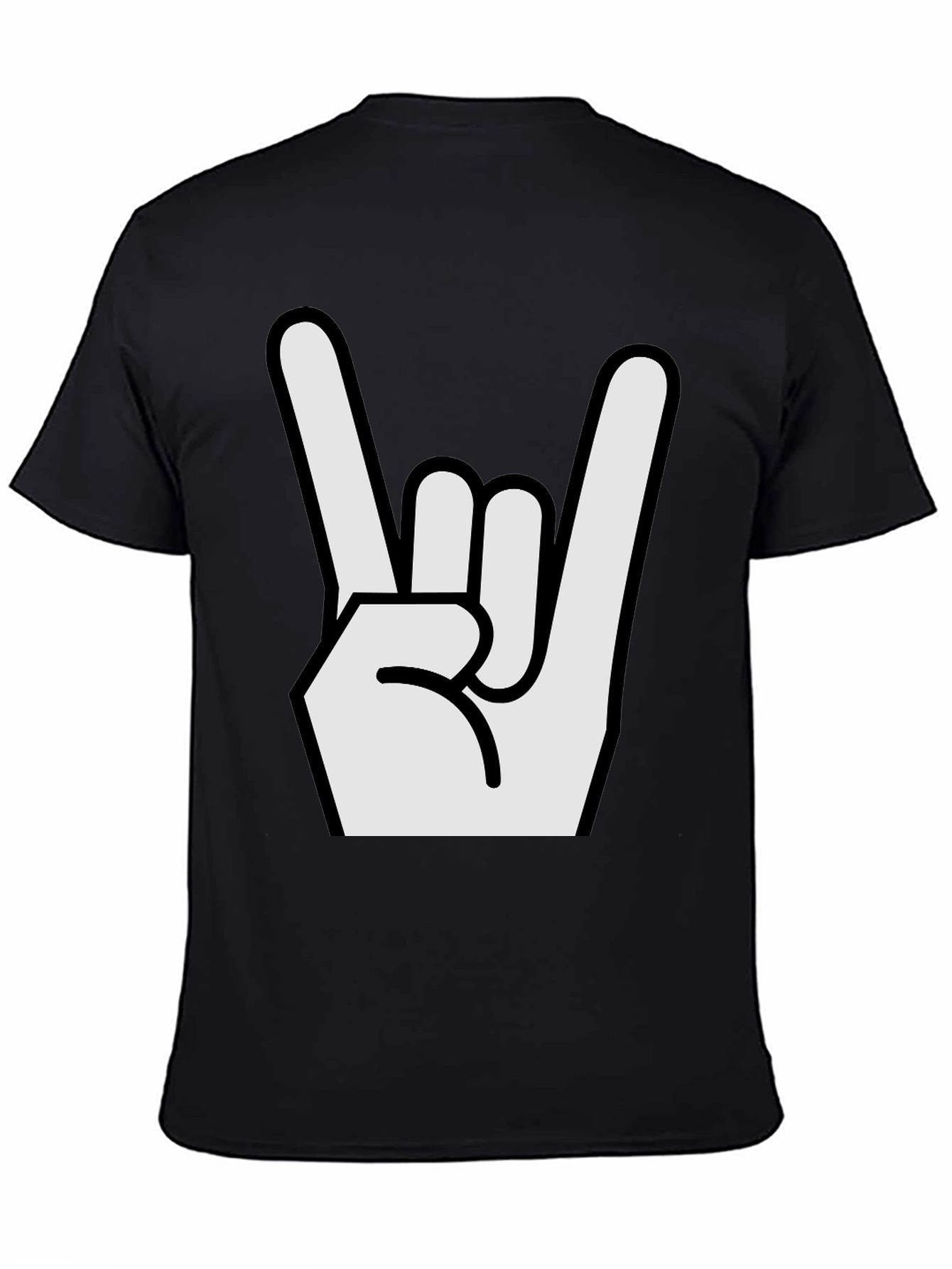 Rock On Hand Graphic Black T-Shirt