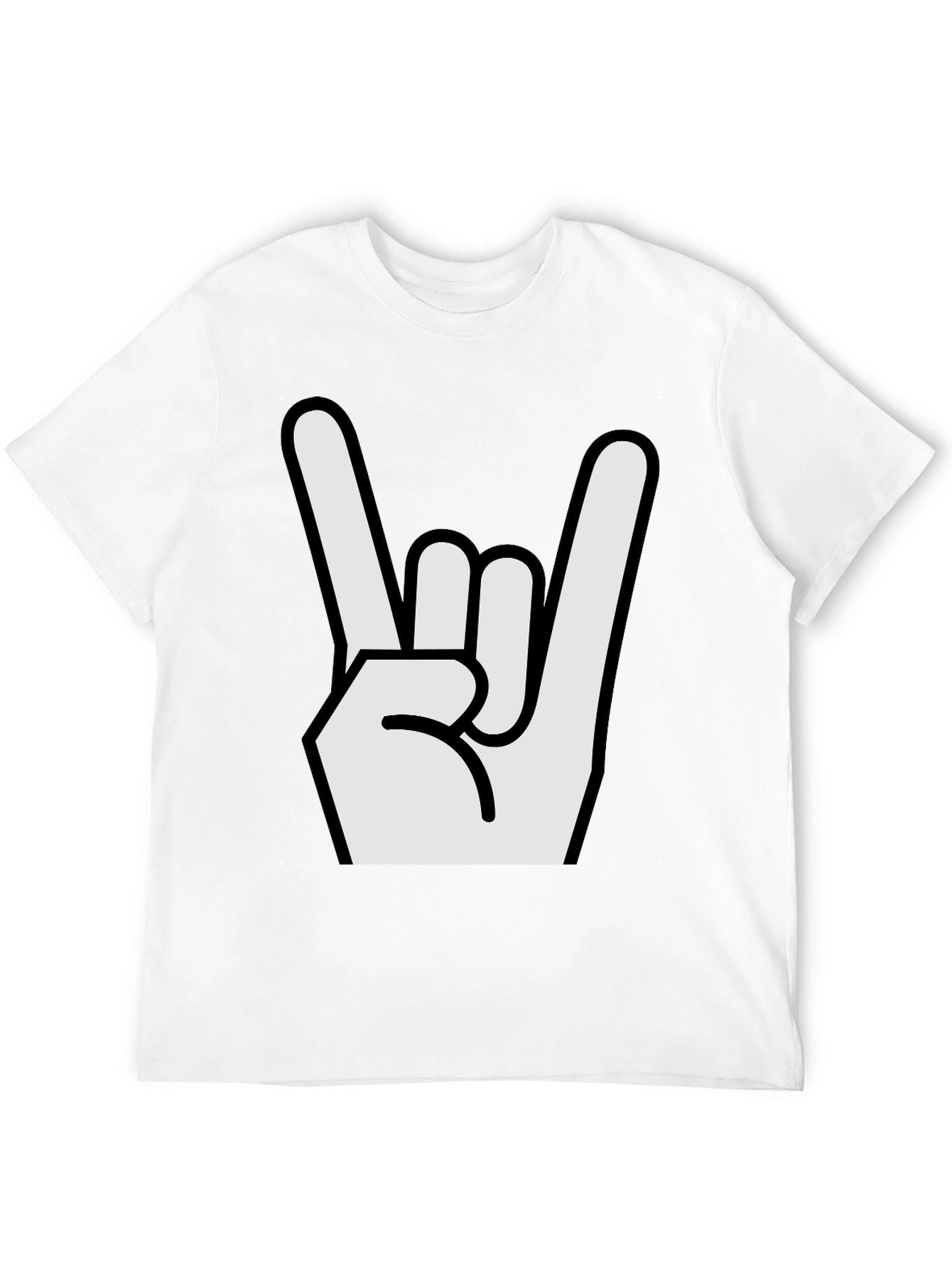 Rock On Hand Graphic Black T-Shirt