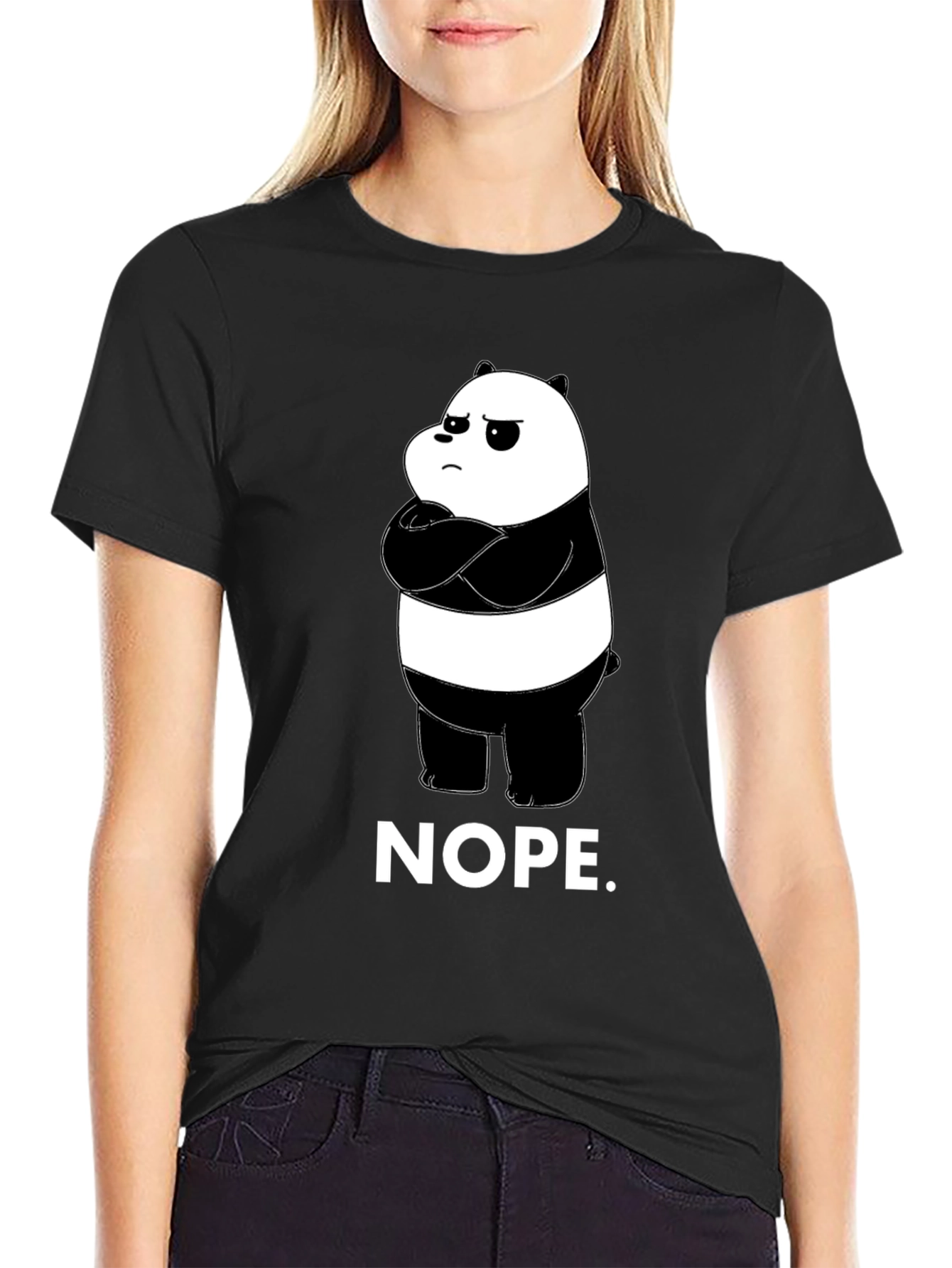 Nope Panda Graphic T-Shirt