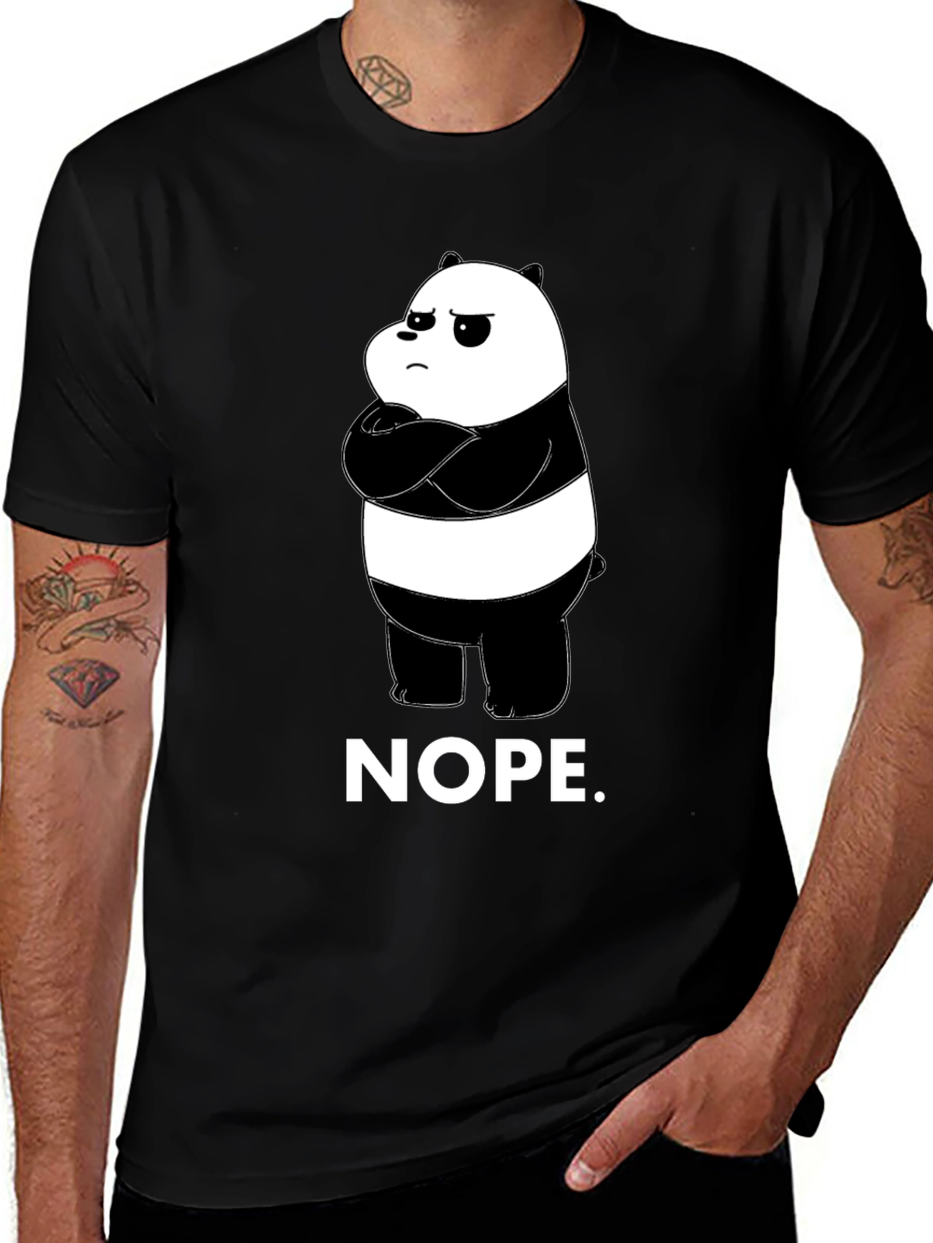 Nope Panda Graphic T-Shirt