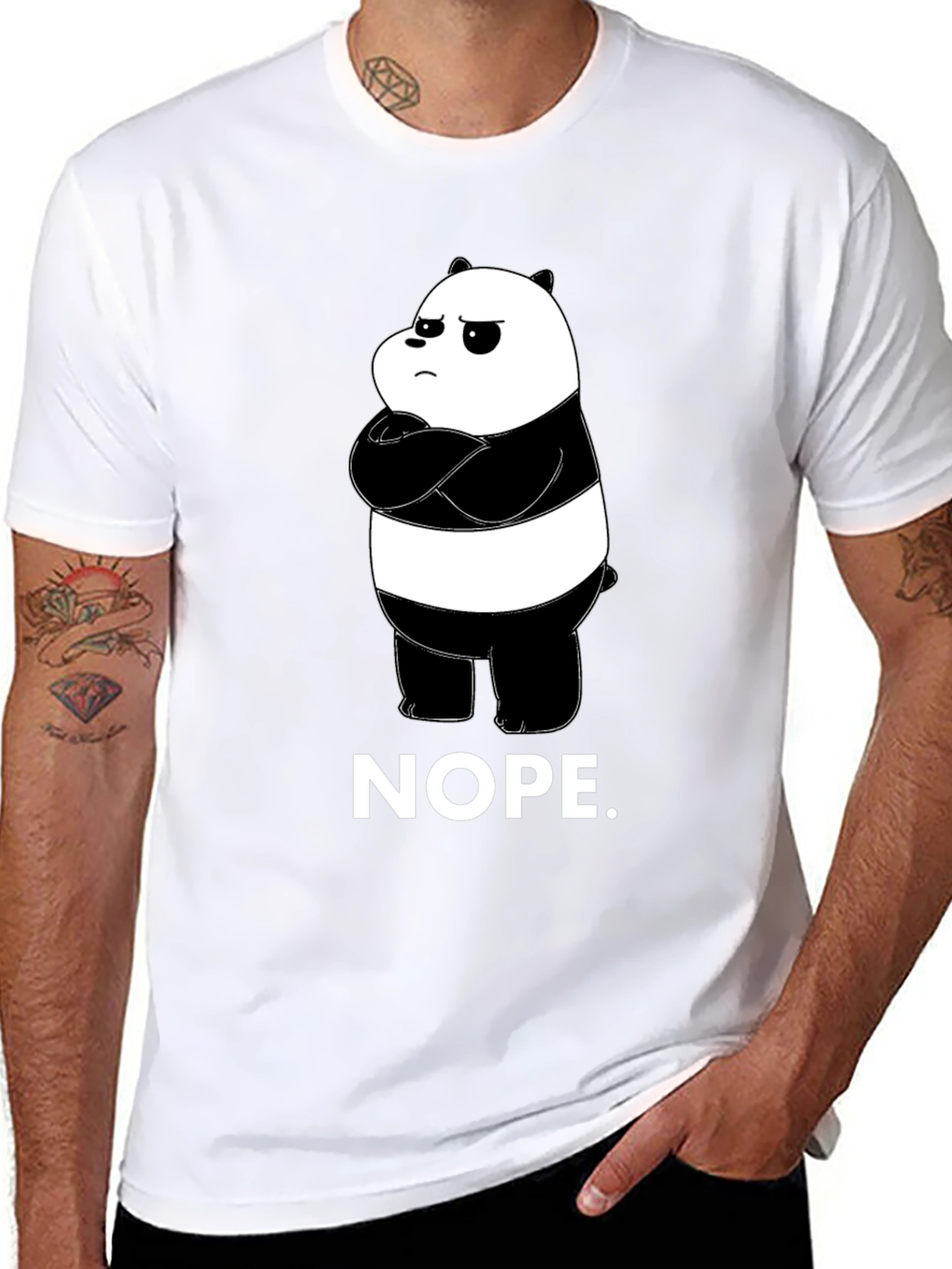 Nope Panda Graphic T-Shirt