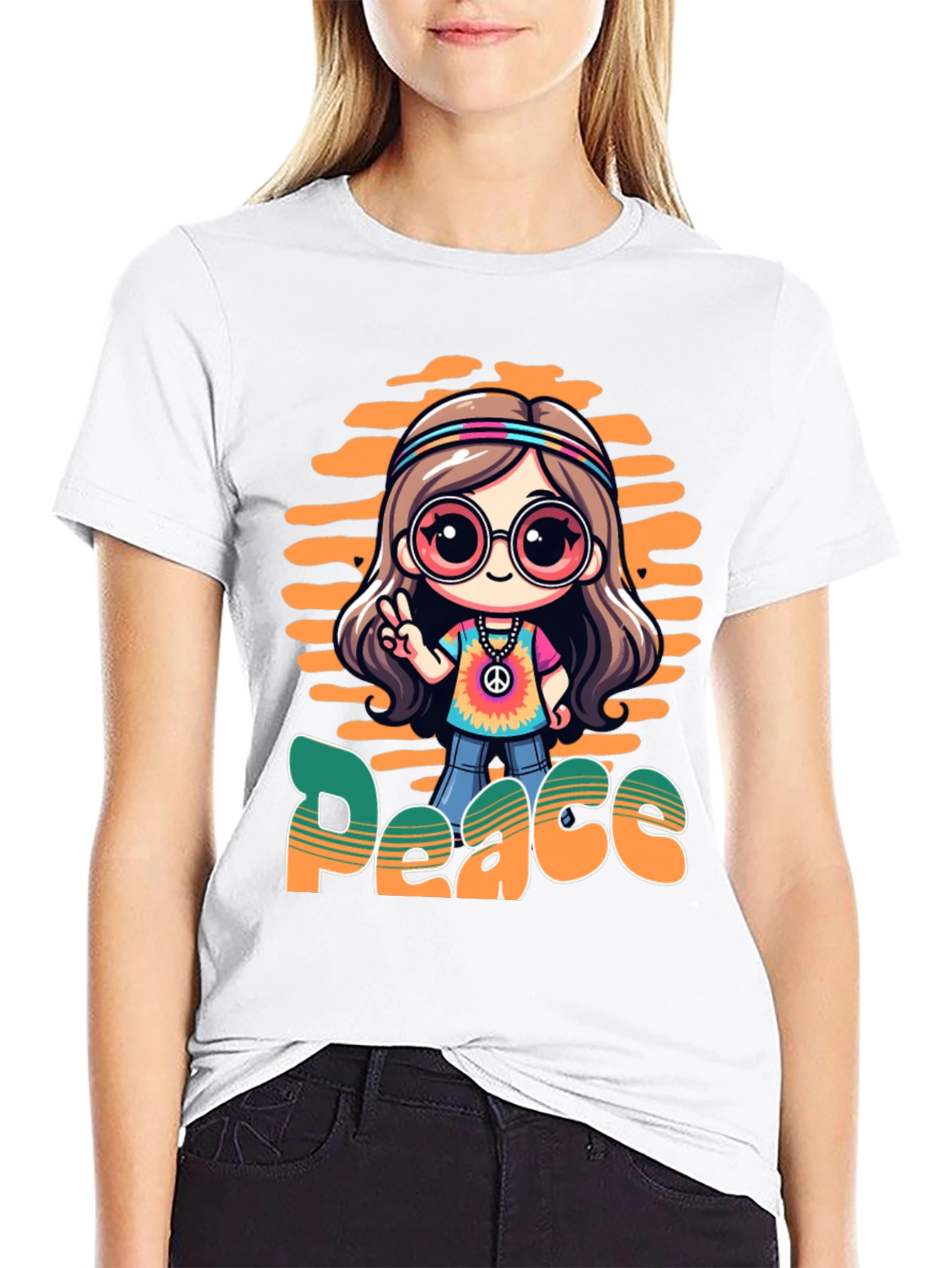 Peace Hippie Cartoon T-Shirt