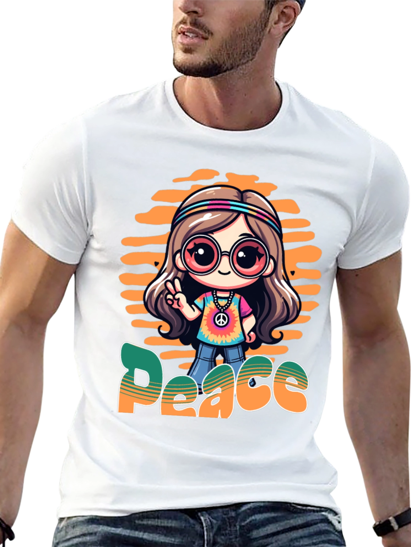 Peace Hippie Cartoon T-Shirt