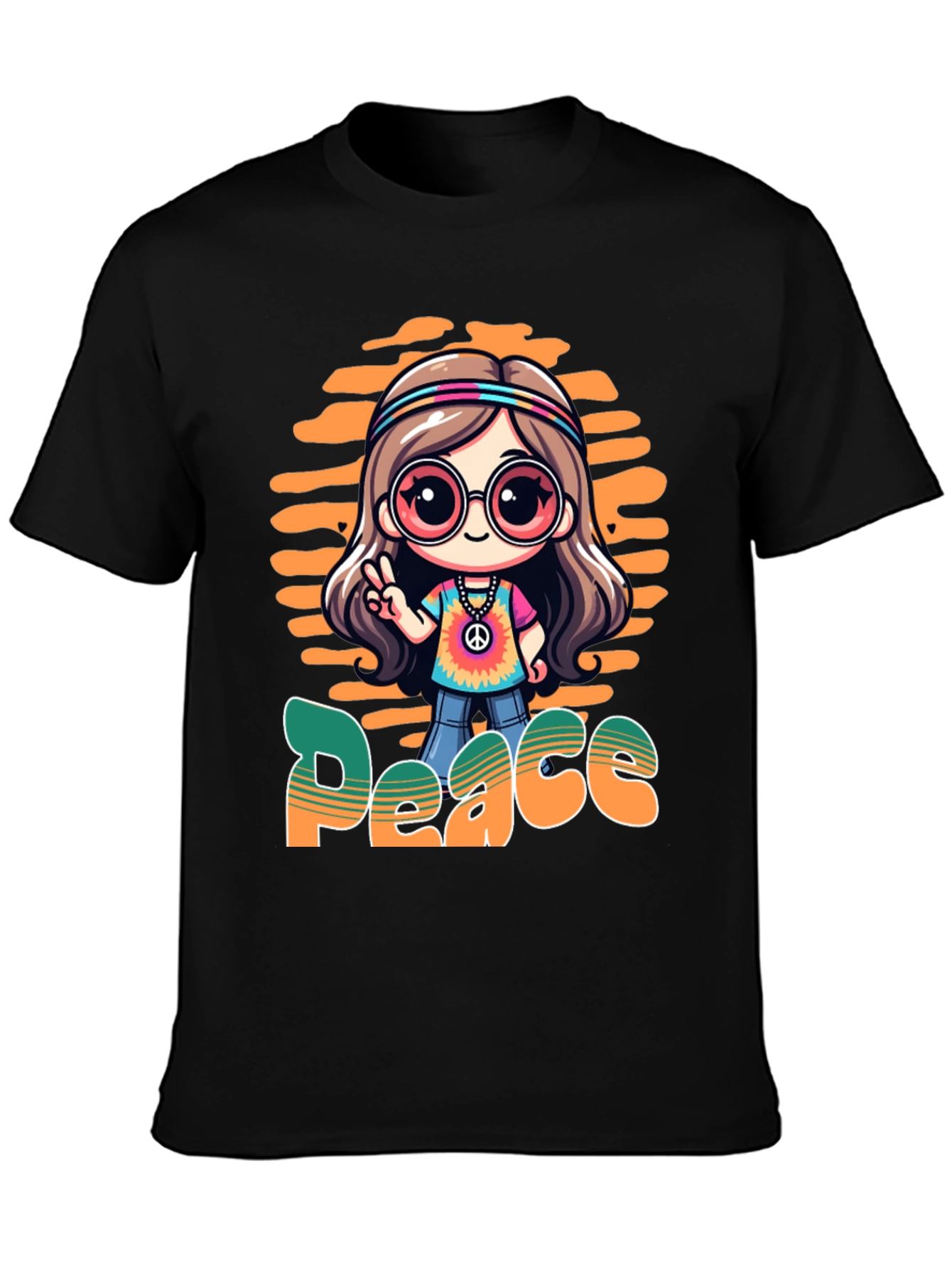 Peace Hippie Cartoon T-Shirt