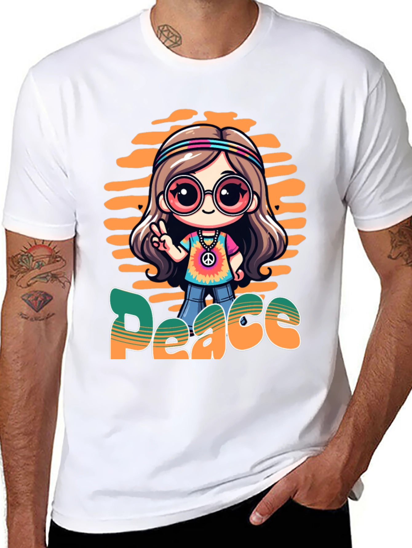 Peace Hippie Cartoon T-Shirt