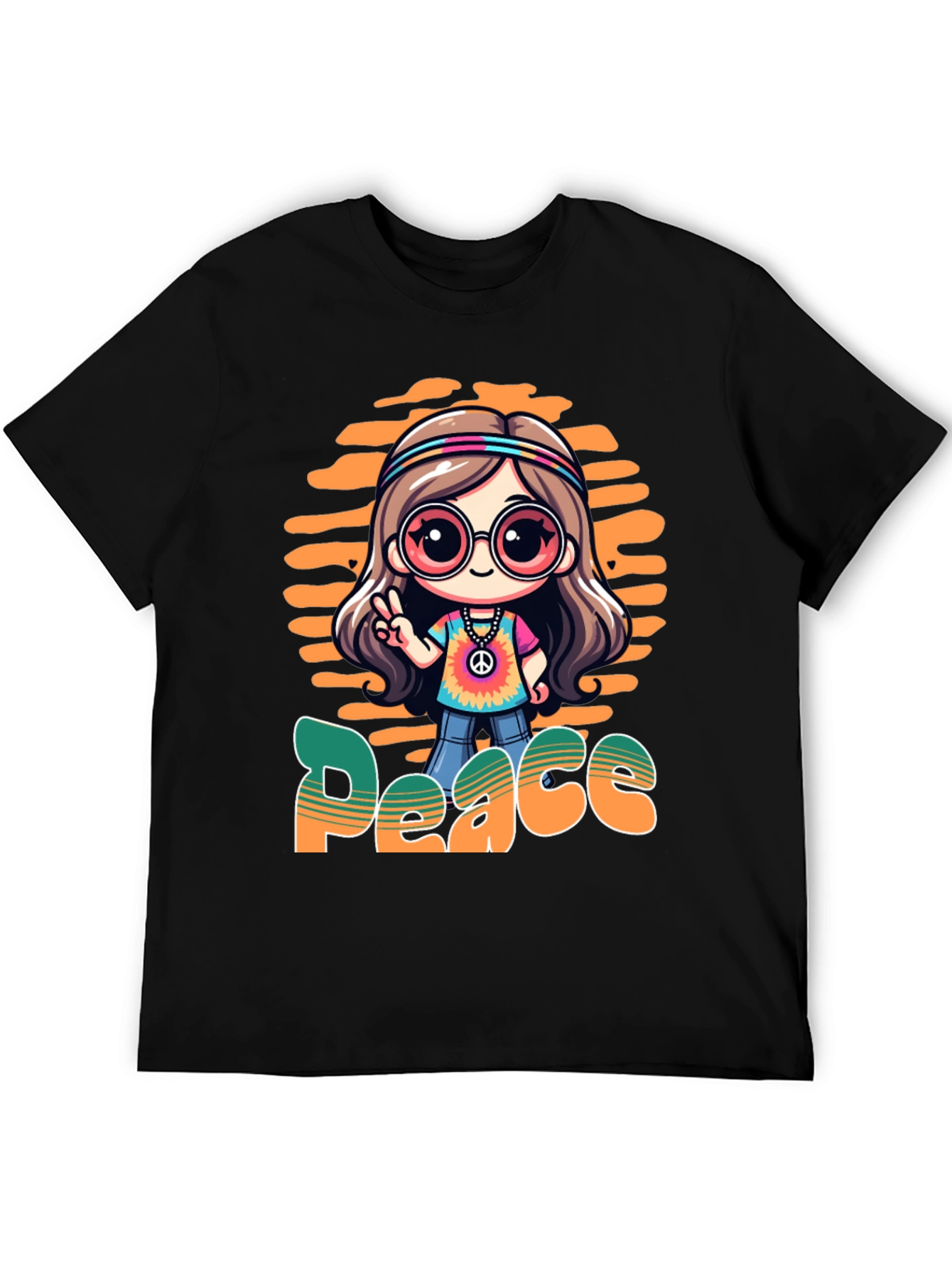 Peace Hippie Cartoon T-Shirt