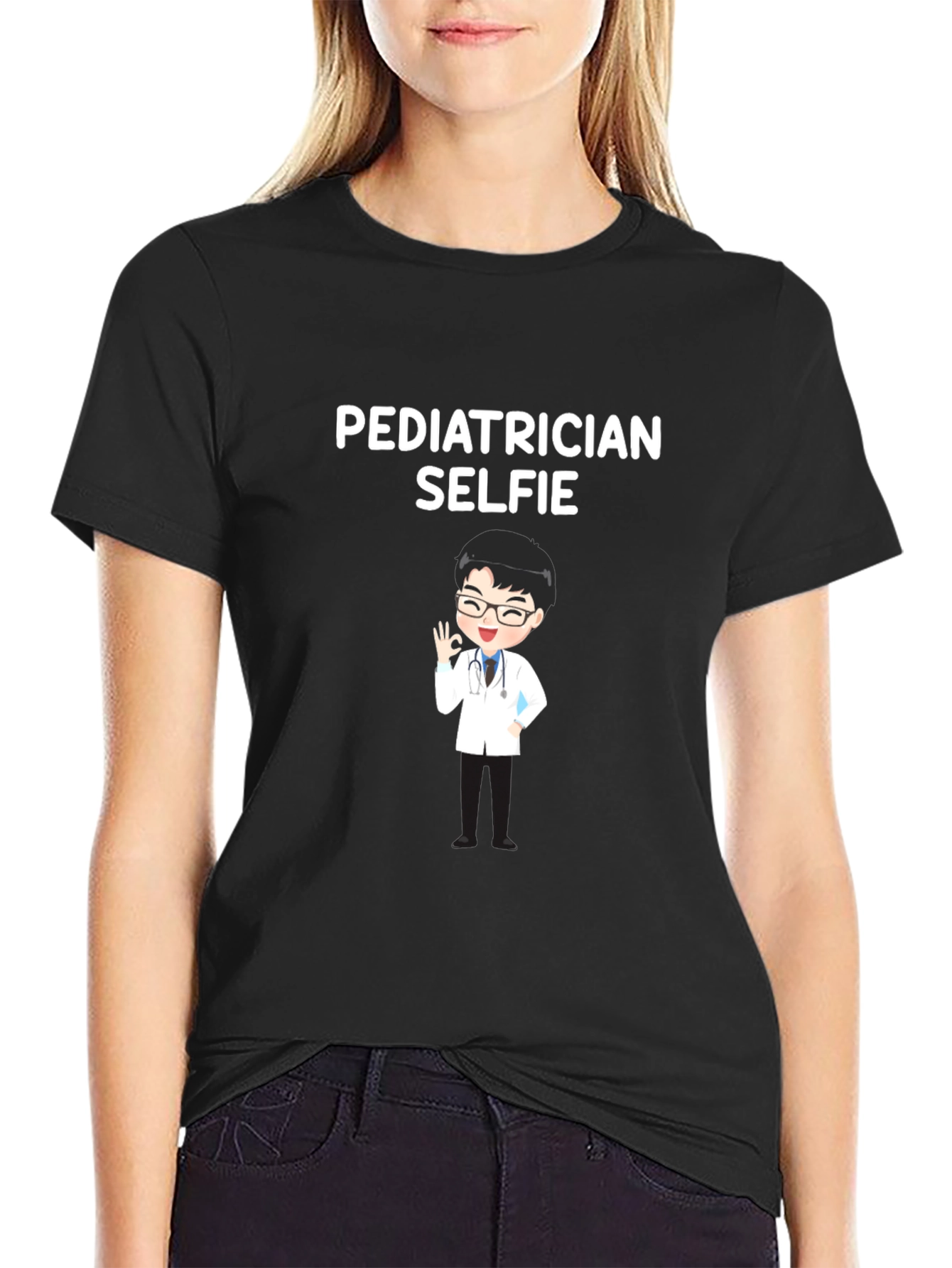 Pediatrician Selfie T-Shirt - Black
