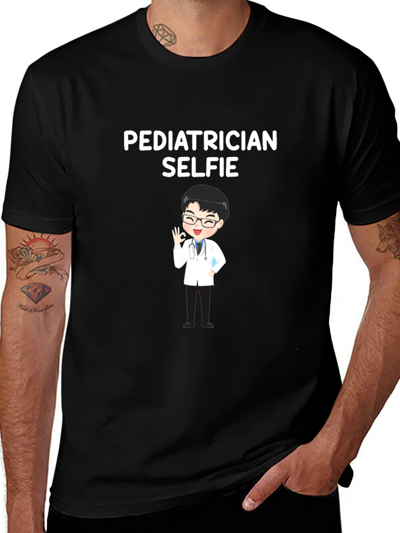 Pediatrician Selfie T-Shirt - Black