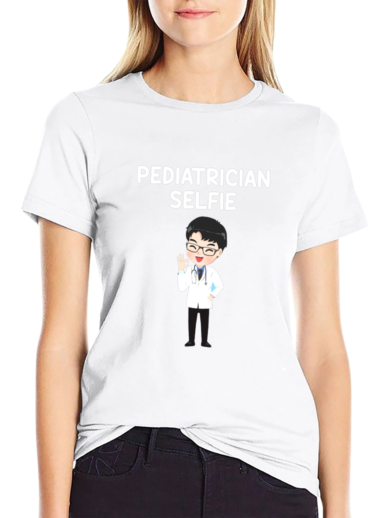 Pediatrician Selfie T-Shirt - Black