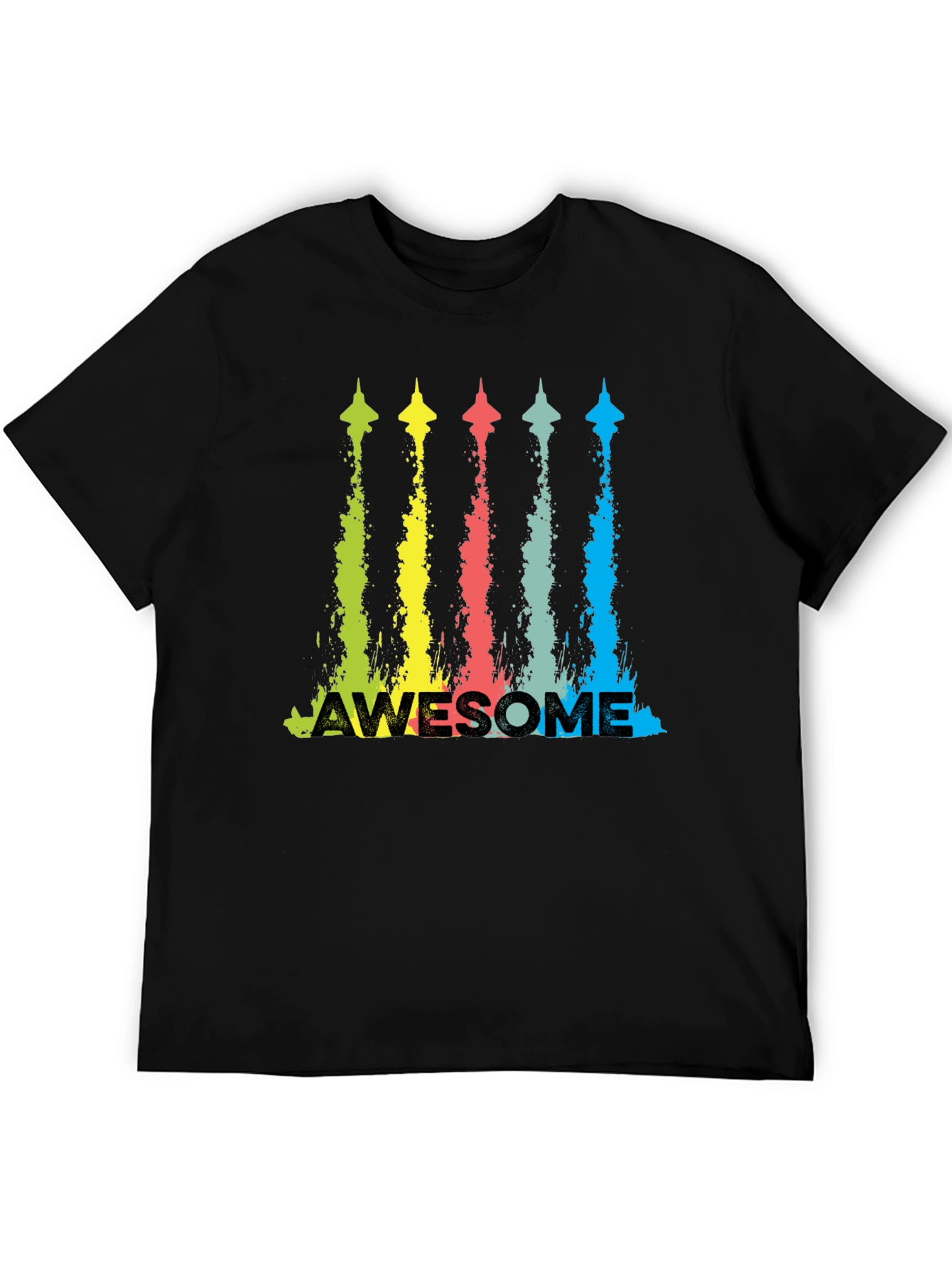 Awesome Jet Stream Graphic Tee - Mens Black T-Shirt