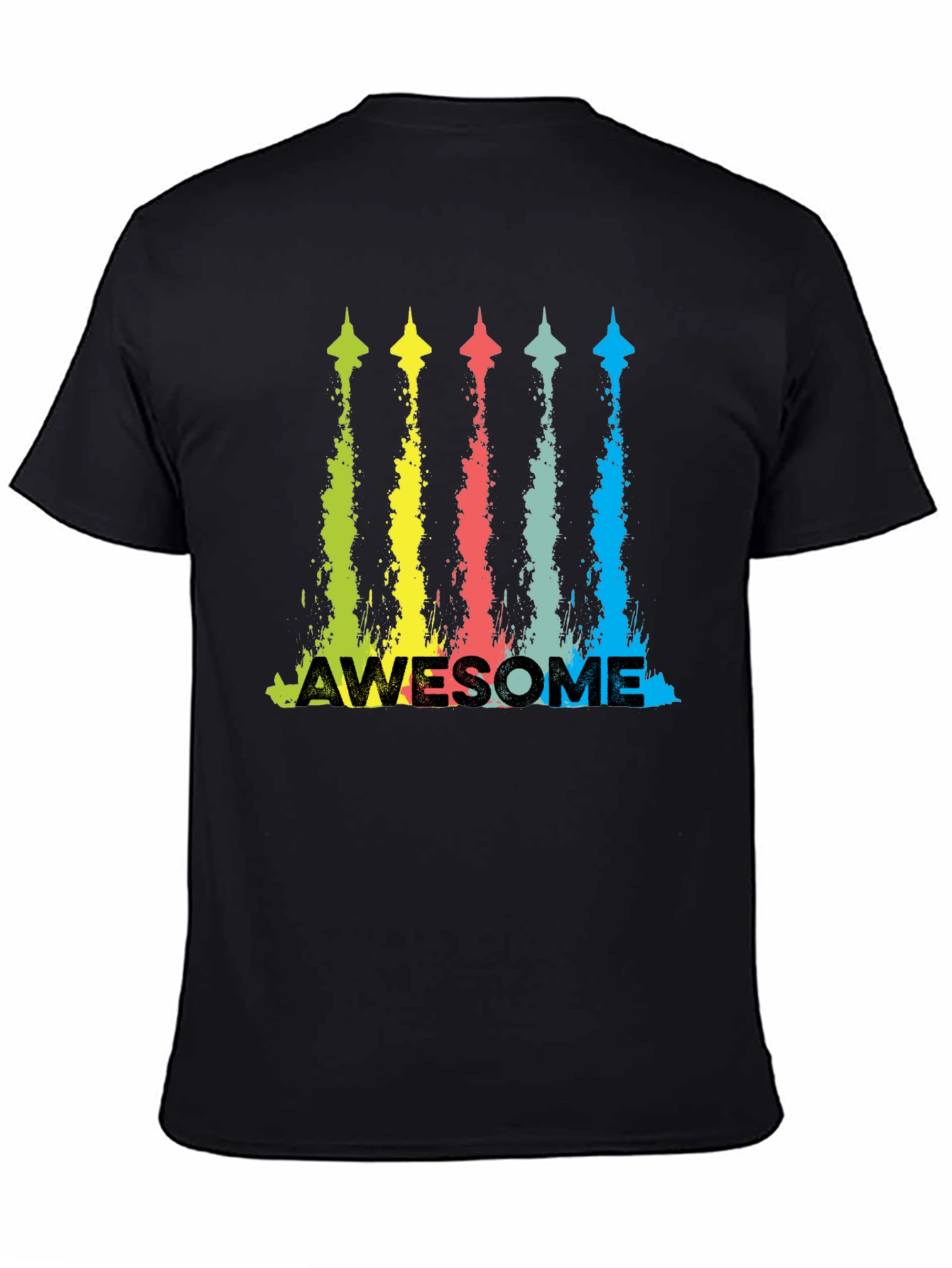 Awesome Jet Stream Graphic Tee - Mens Black T-Shirt