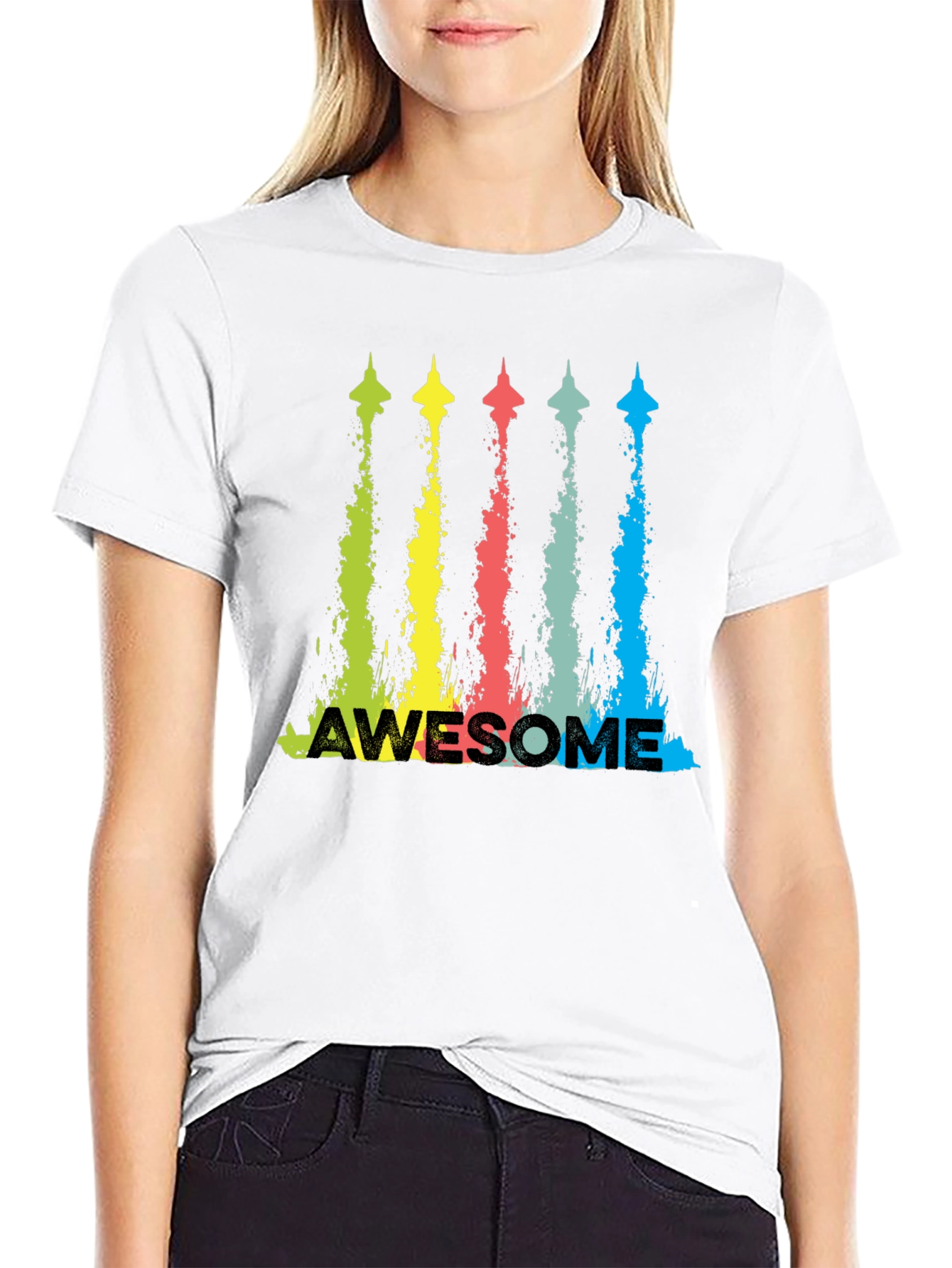 Awesome Jet Stream Graphic Tee - Mens Black T-Shirt