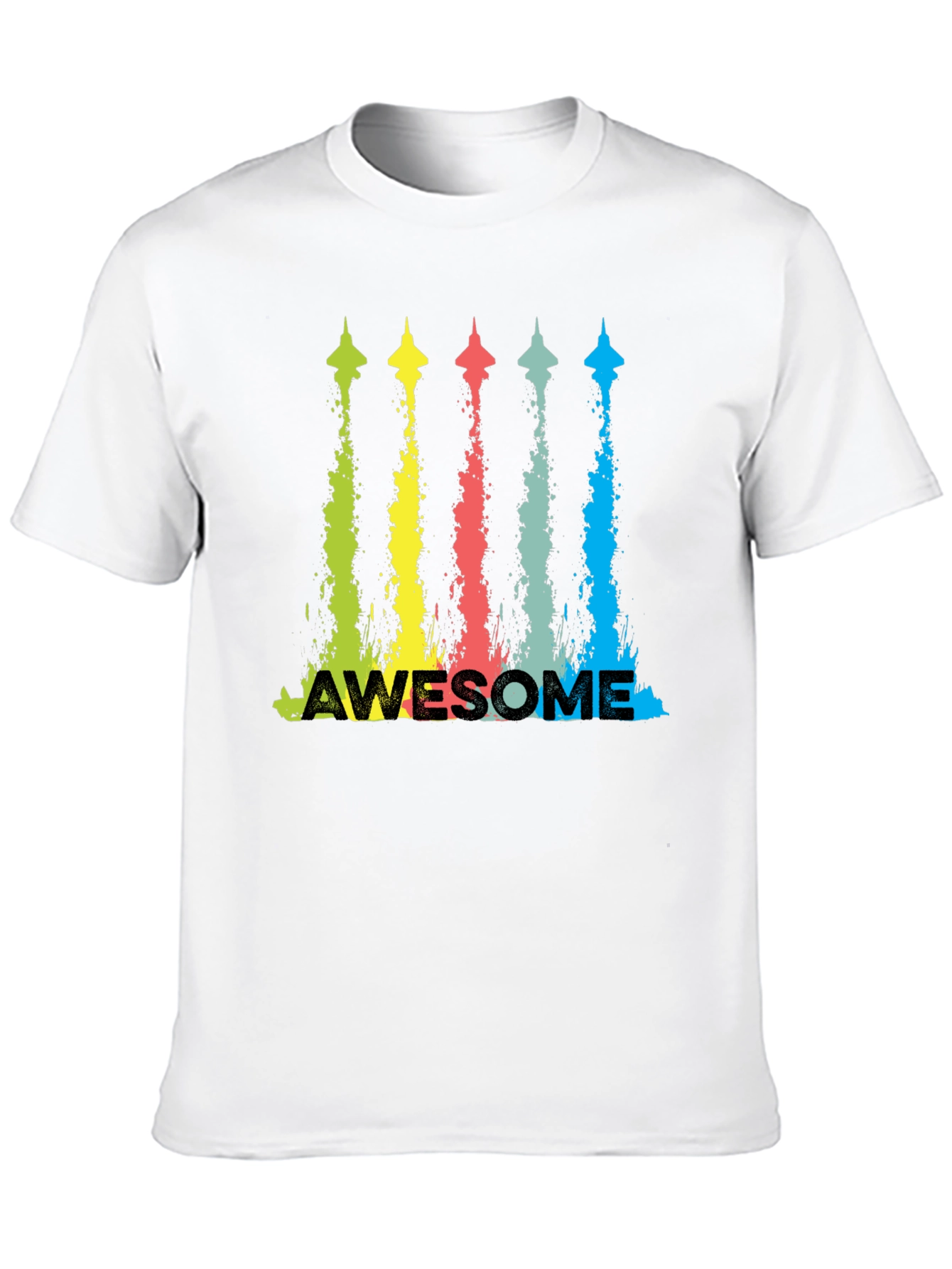 Awesome Jet Stream Graphic Tee - Mens Black T-Shirt