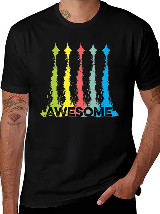 Awesome Jet Stream Graphic Tee - Mens Black T-Shirt
