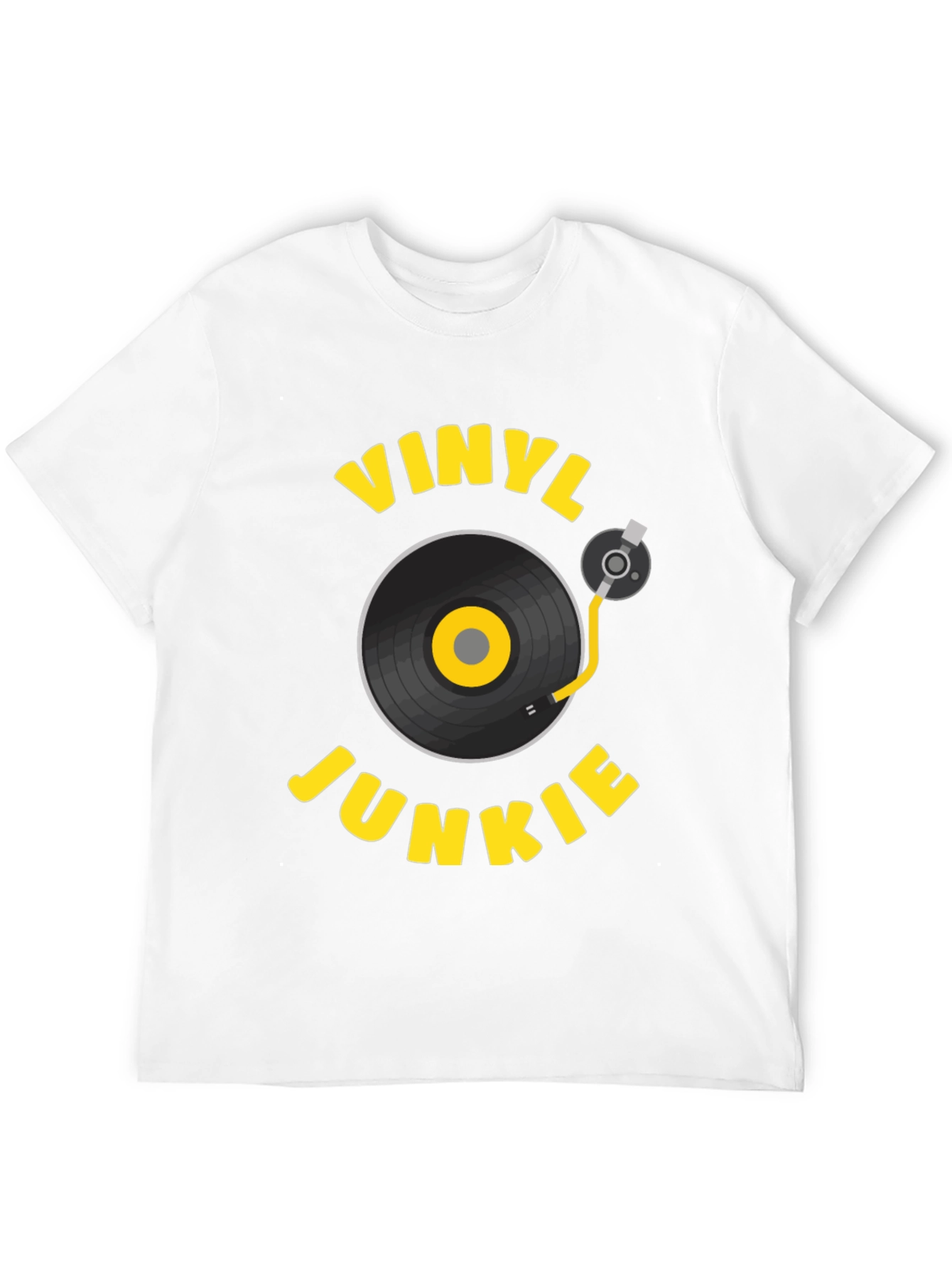 Vinyl Junkie Black Graphic Tee - Music Lover Shirt