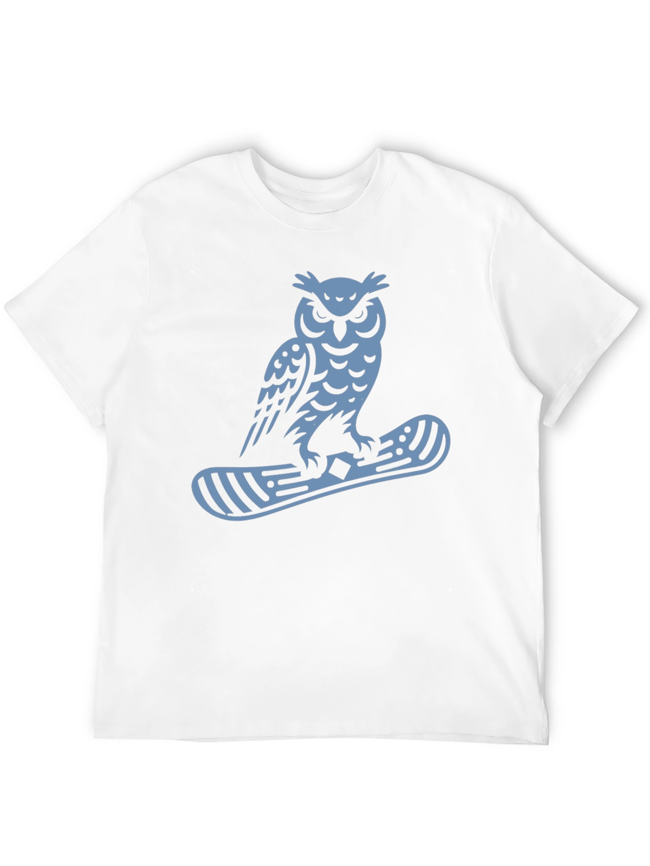 Owl Snowboard Graphic Tee - Black Cotton Casual T-Shirt
