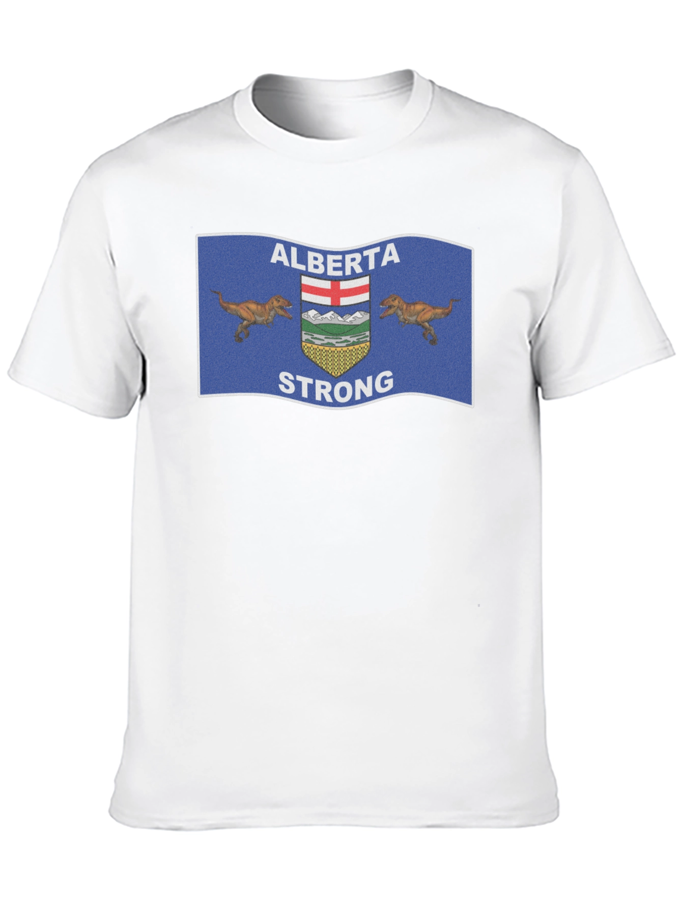 Alberta Strong T-Shirt: Dinosaur Flag Design