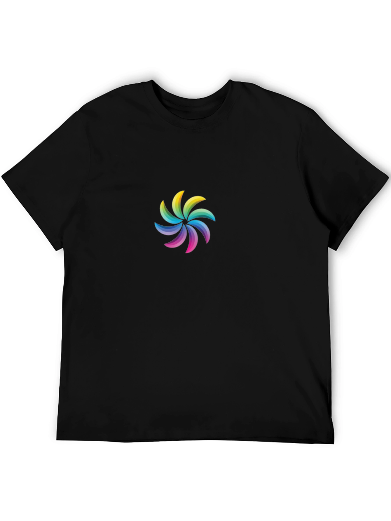 Rainbow Swirl Graphic Black T-Shirt