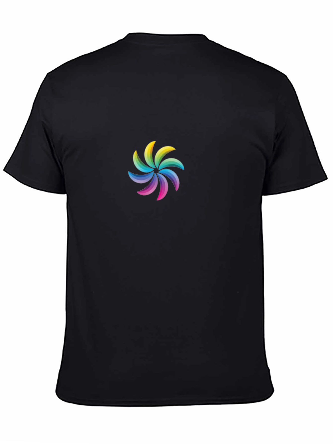 Rainbow Swirl Graphic Black T-Shirt