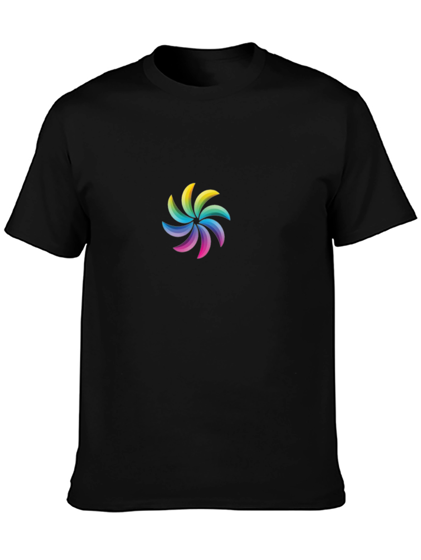 Rainbow Swirl Graphic Black T-Shirt