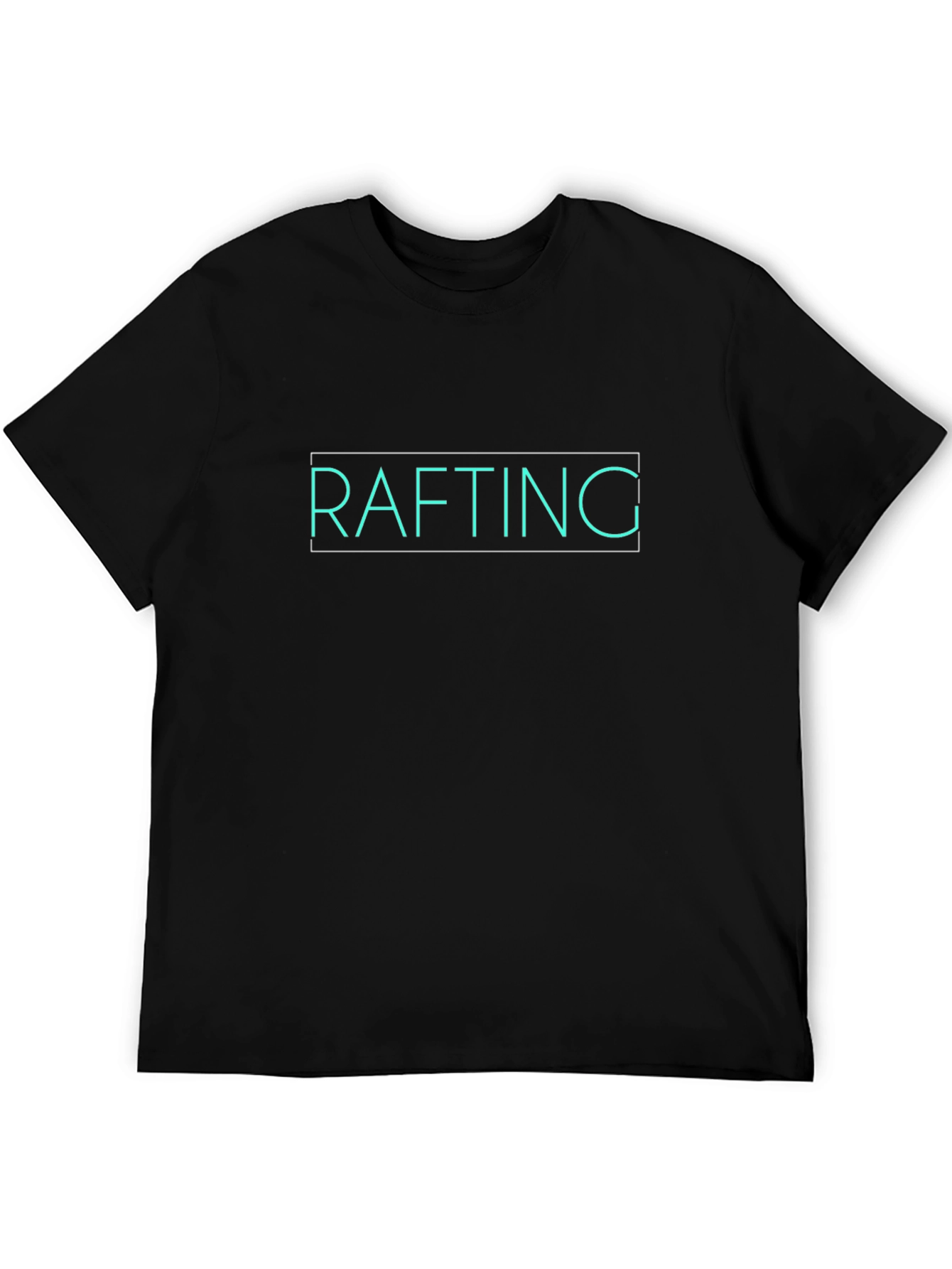Rafting Graphic Tee - Black Cotton T-Shirt