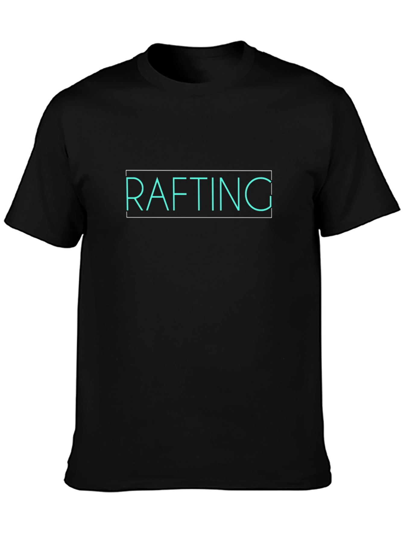 Rafting Graphic Tee - Black Cotton T-Shirt