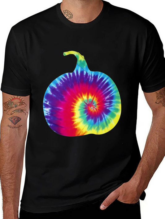 Tie-Dye Pumpkin Graphic Tee - Halloween Style